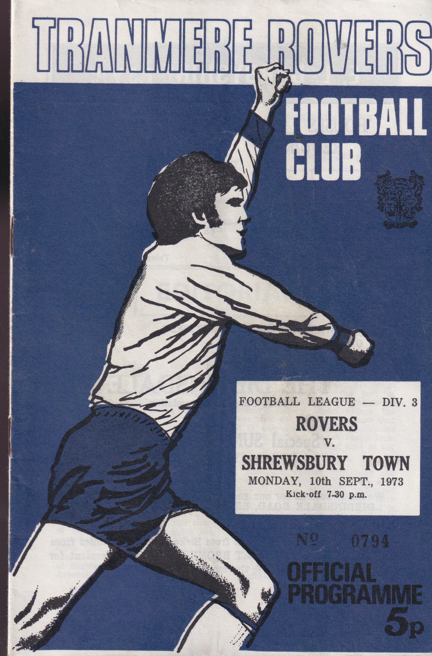 Match Programme for 10/09/1973