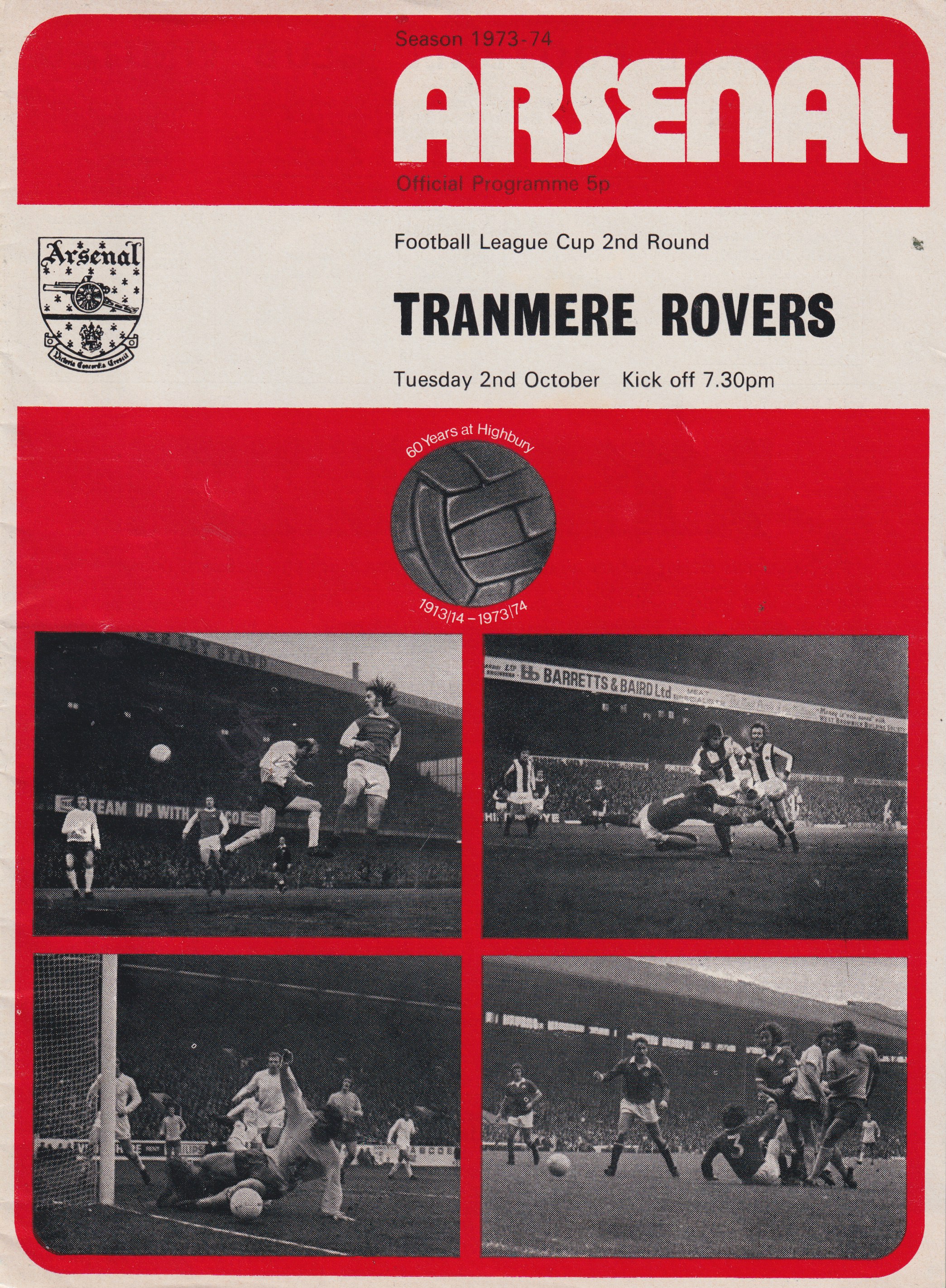 Match Programme for 02/10/1973