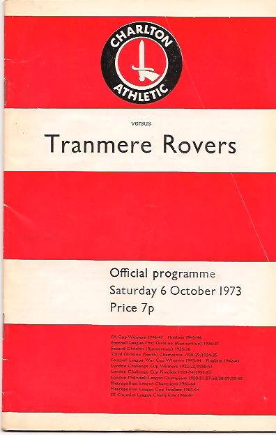 Match Programme for 06/10/1973