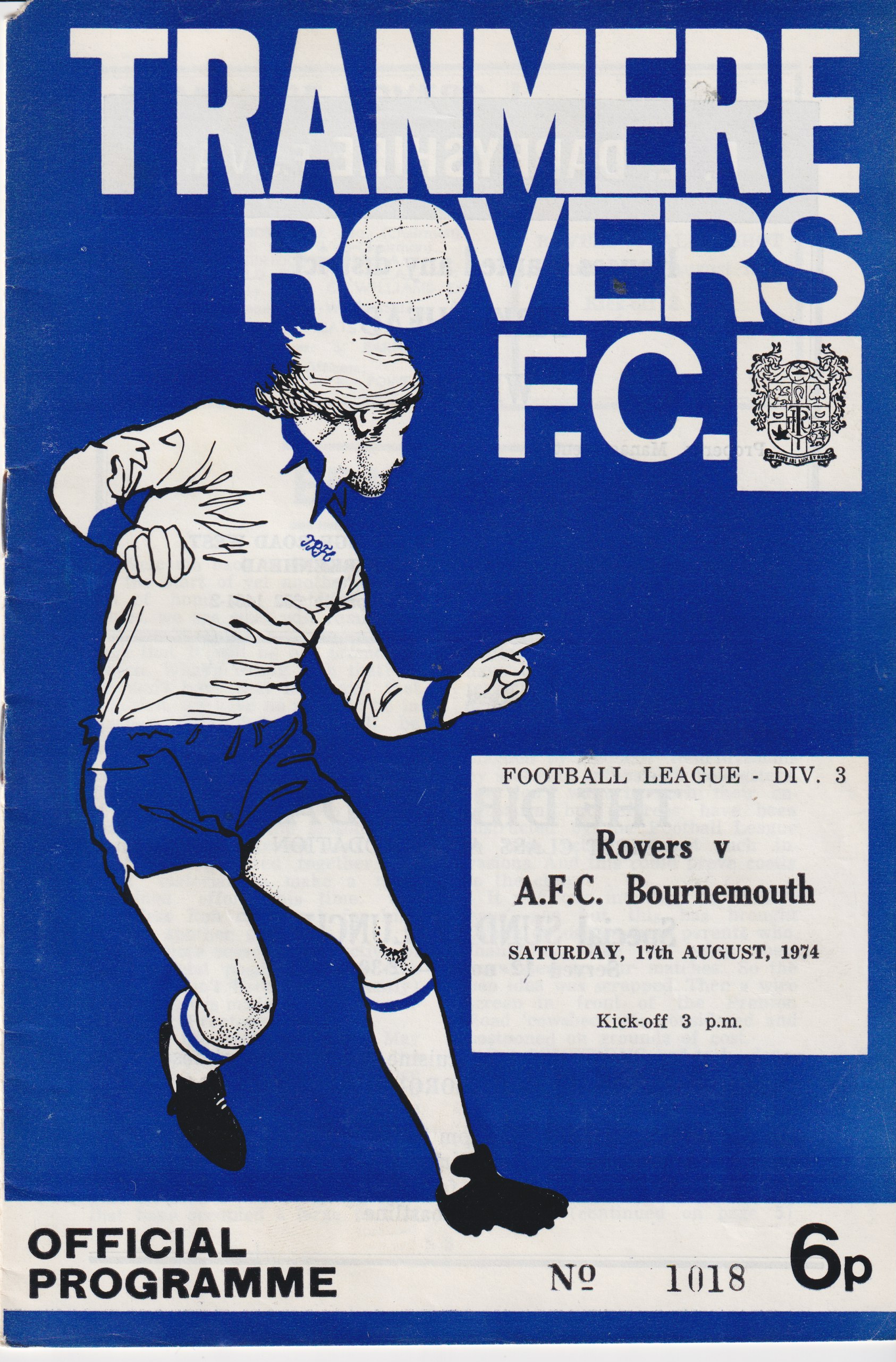 Match Programme for 17/08/1974