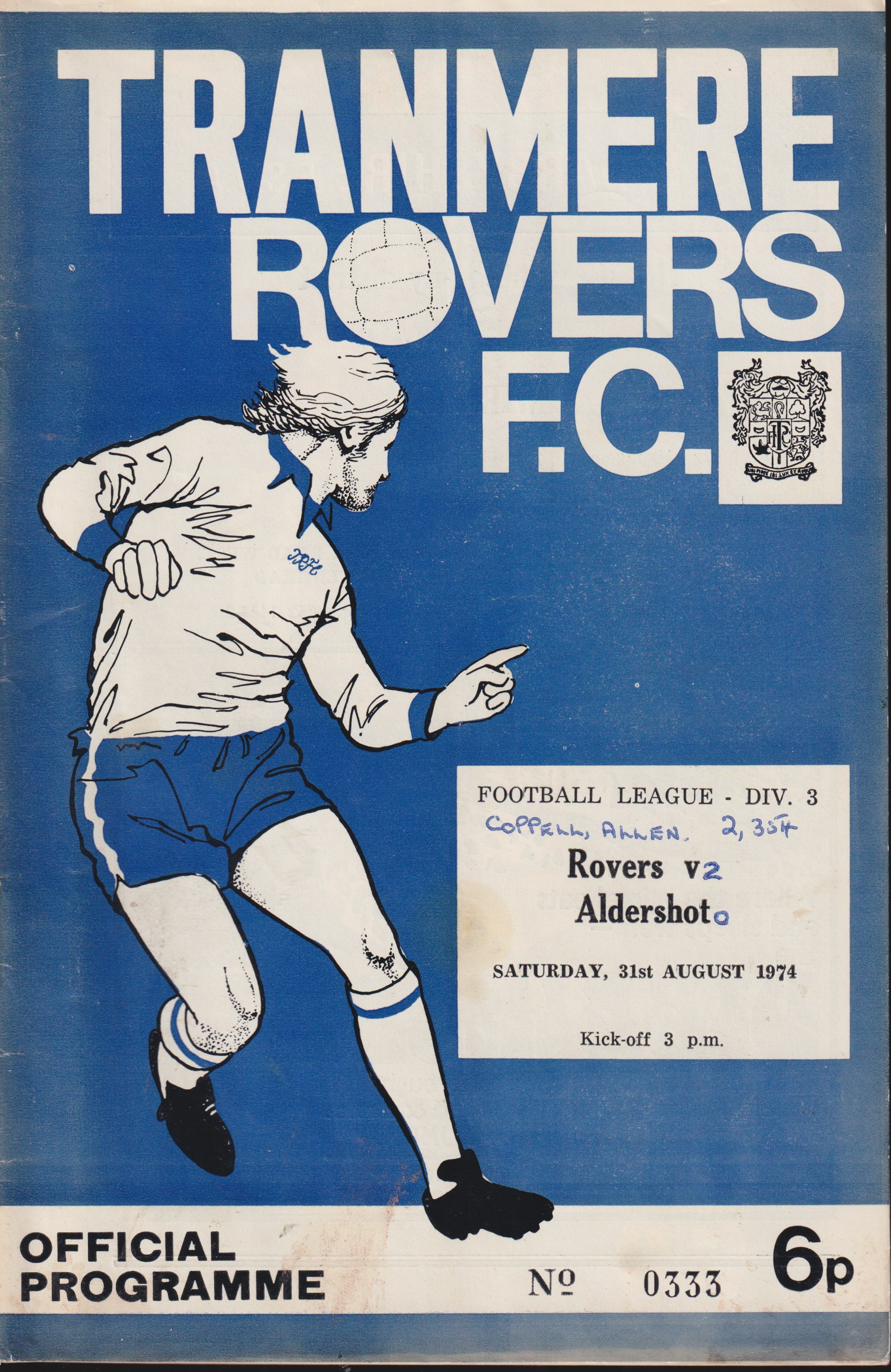 Match Programme for 31/08/1974