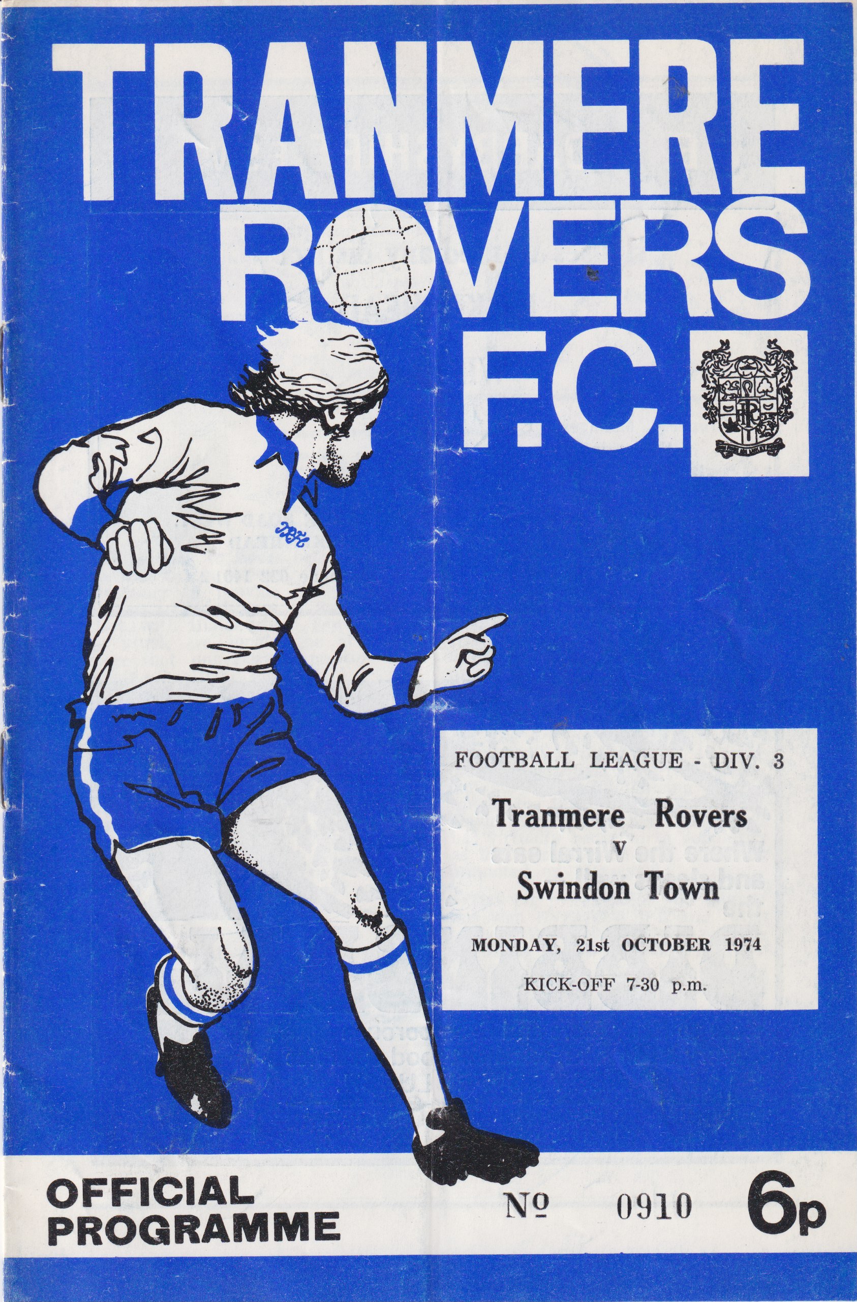 Match Programme for 21/10/1974