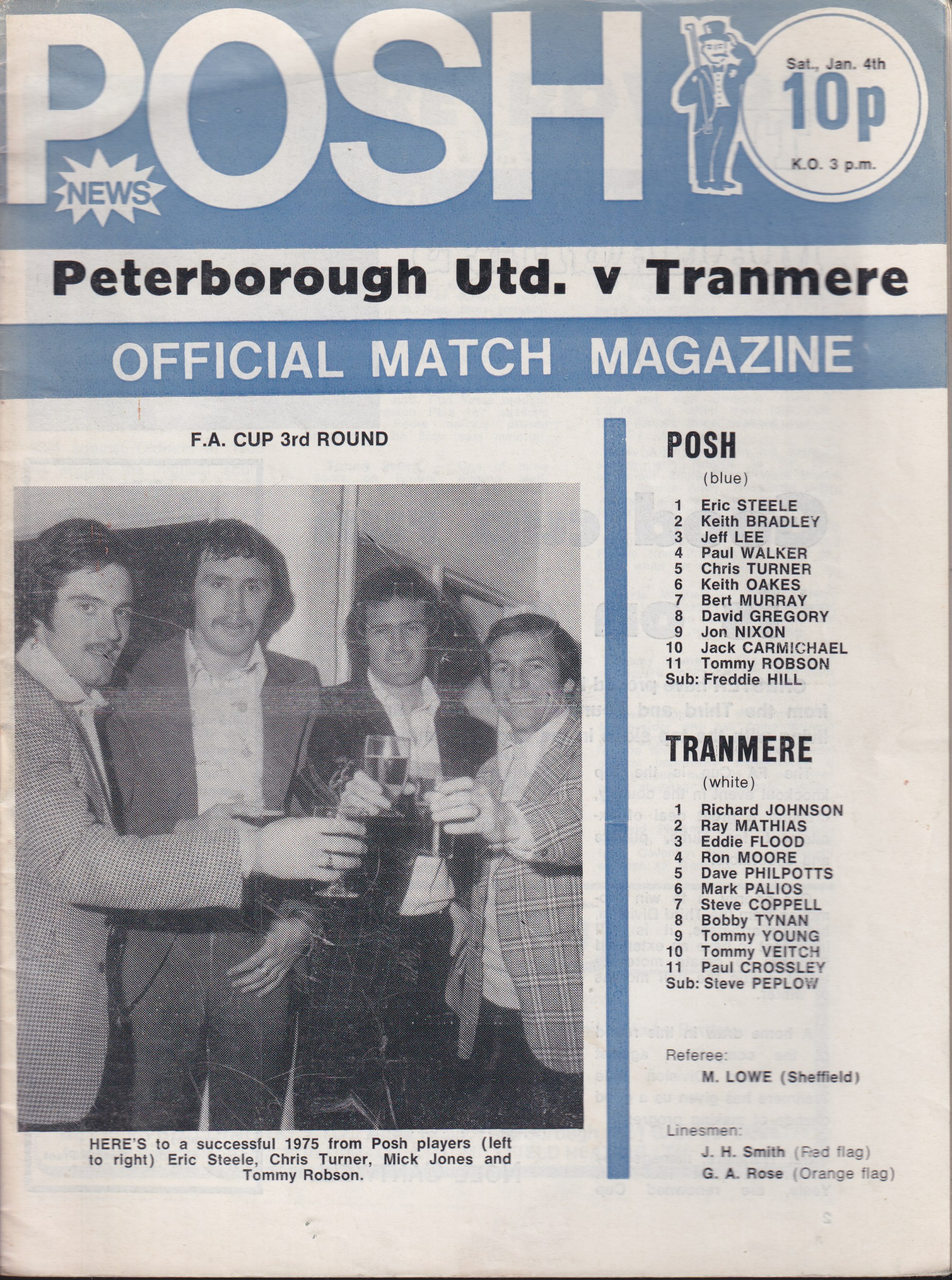 Match Programme for 04/01/1975