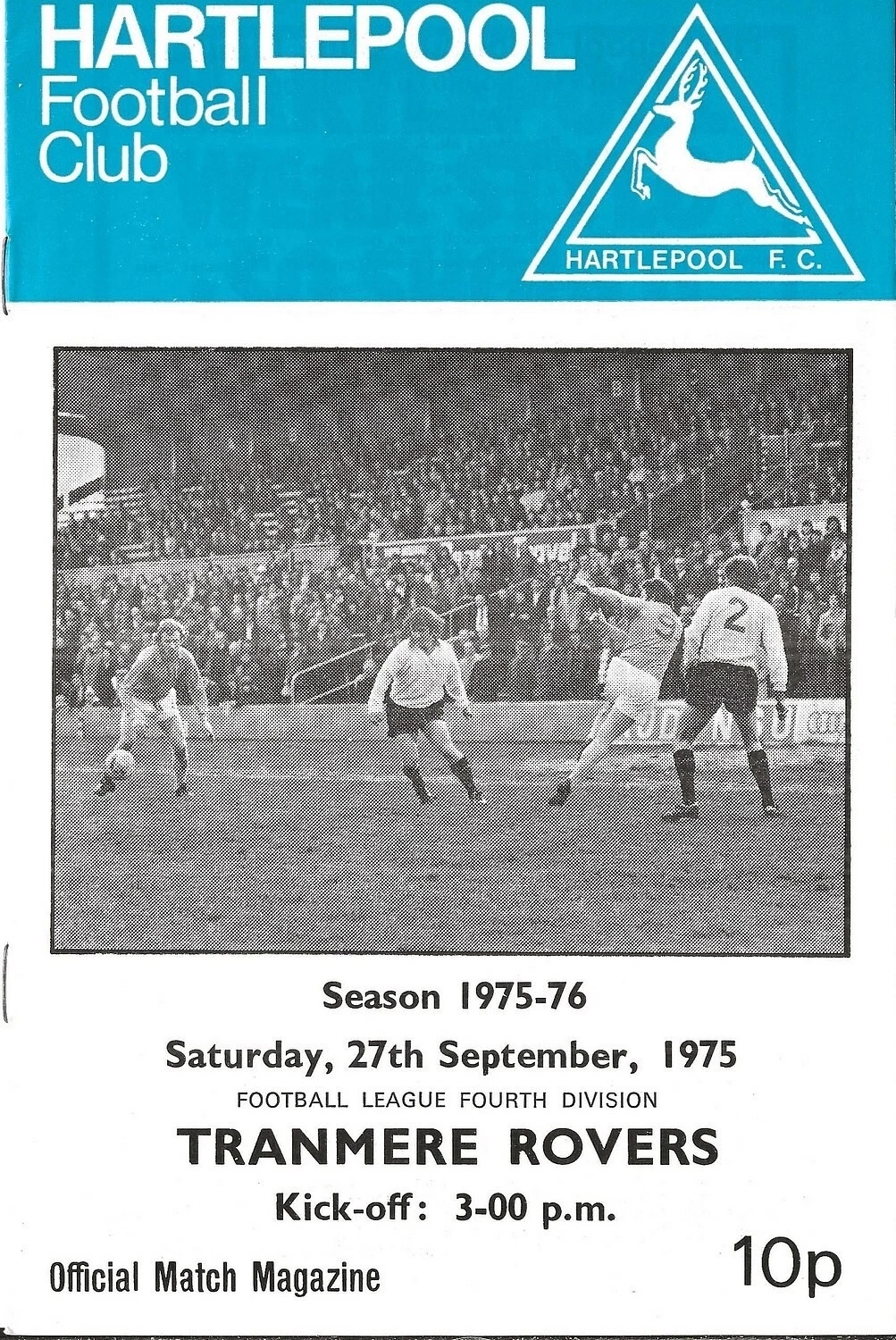 Match Programme for 27/09/1975