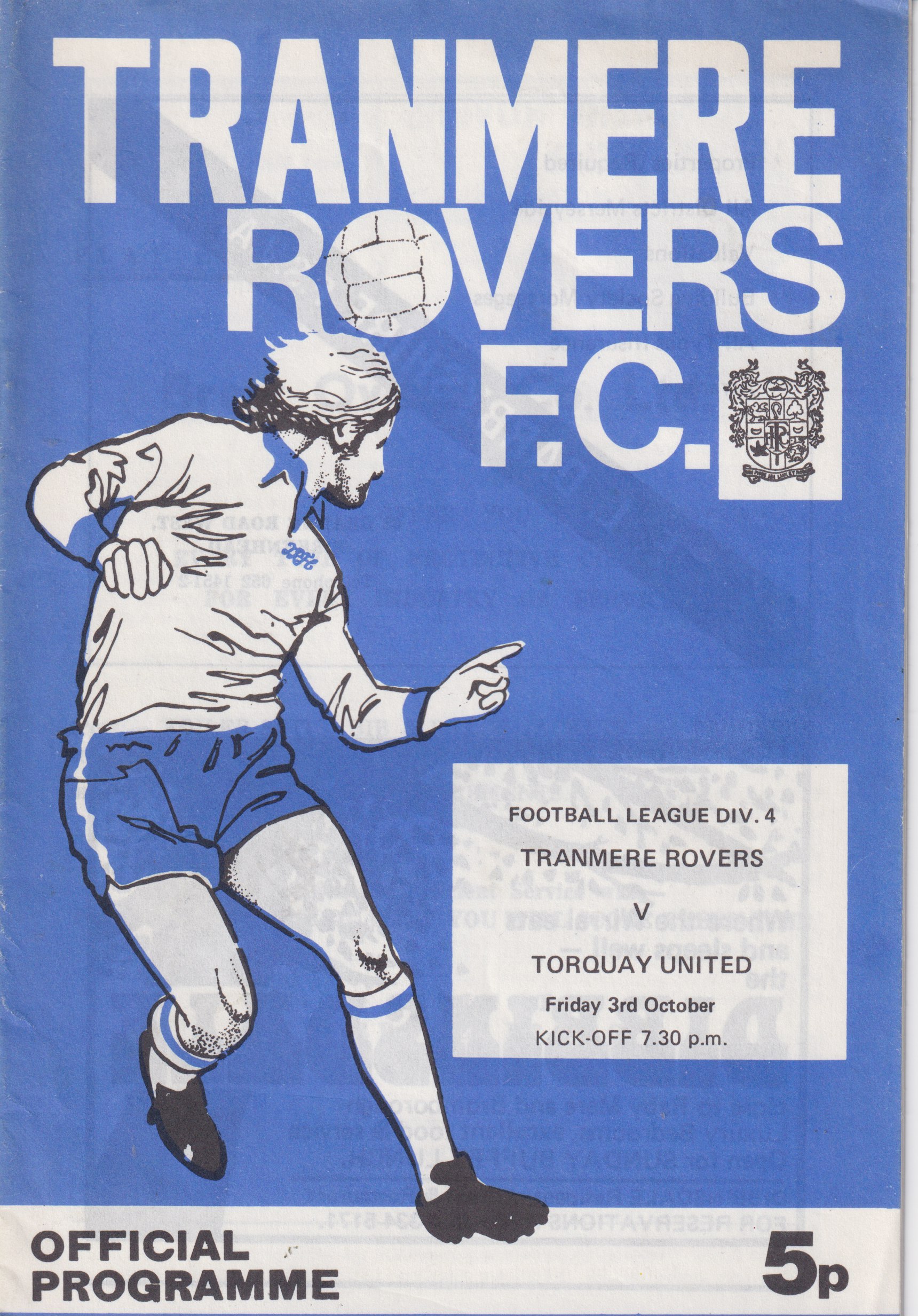Match Programme for 03/10/1975