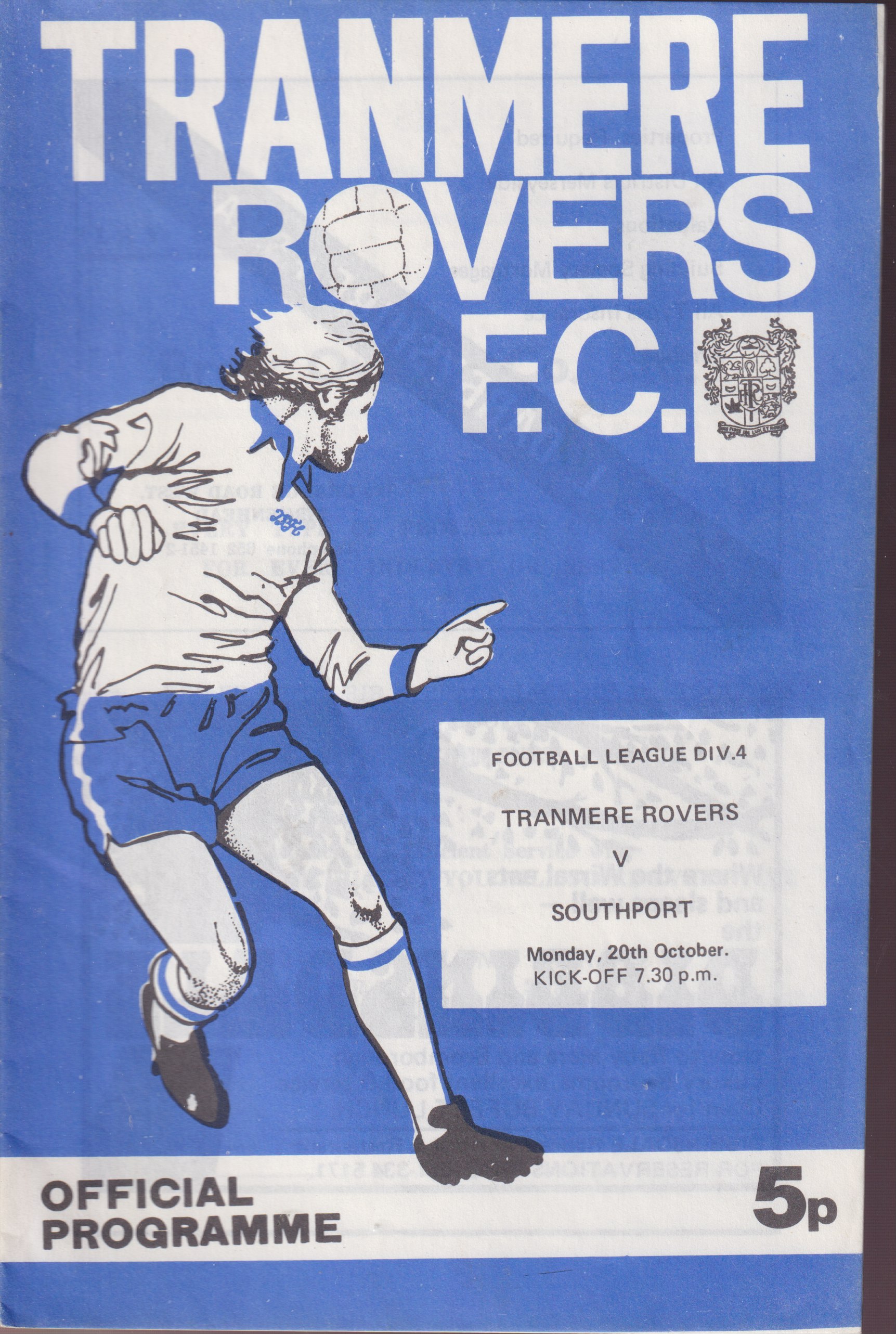Match Programme for 20/10/1975