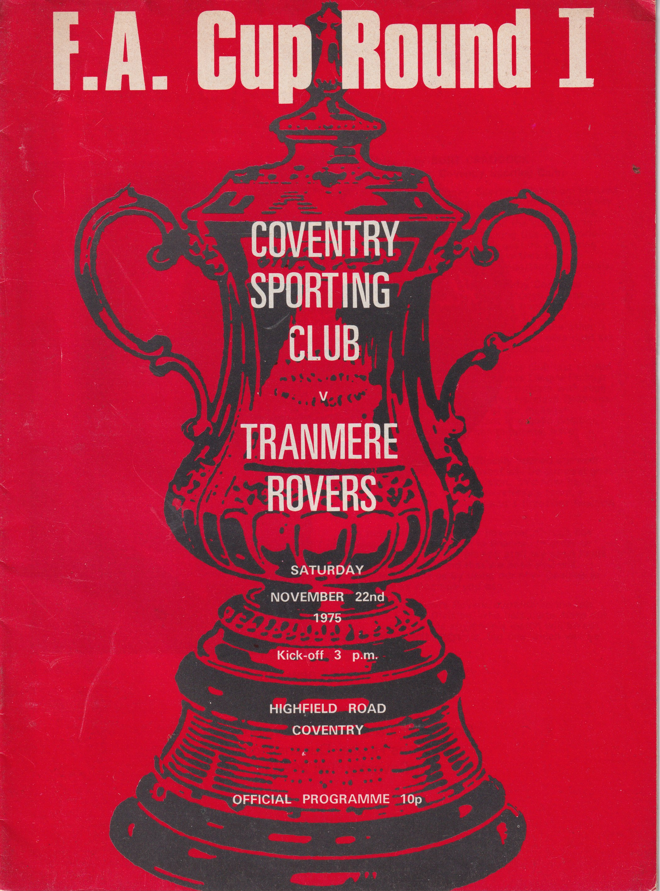 Match Programme for 22/11/1975