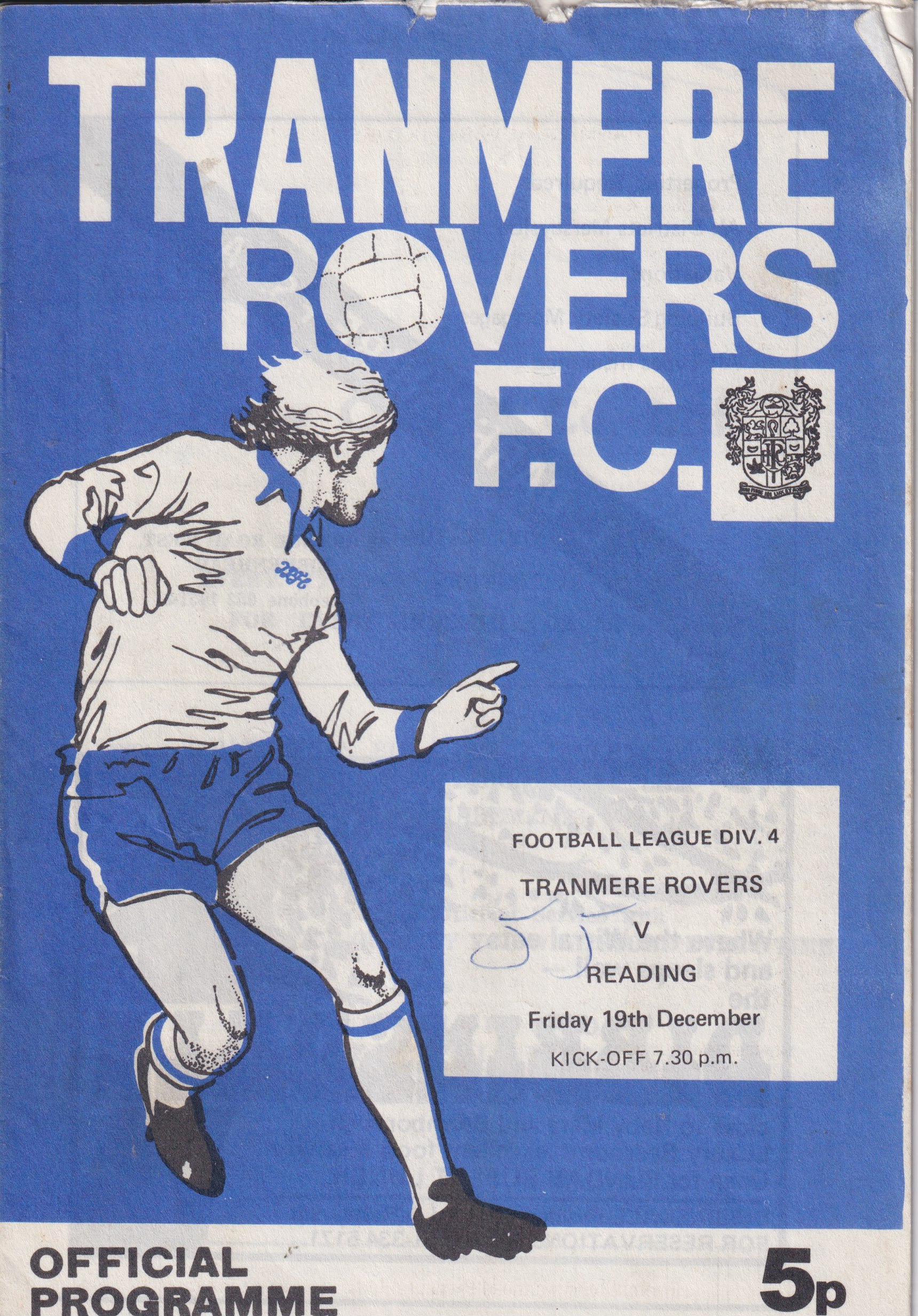 Match Programme for 19/12/1975