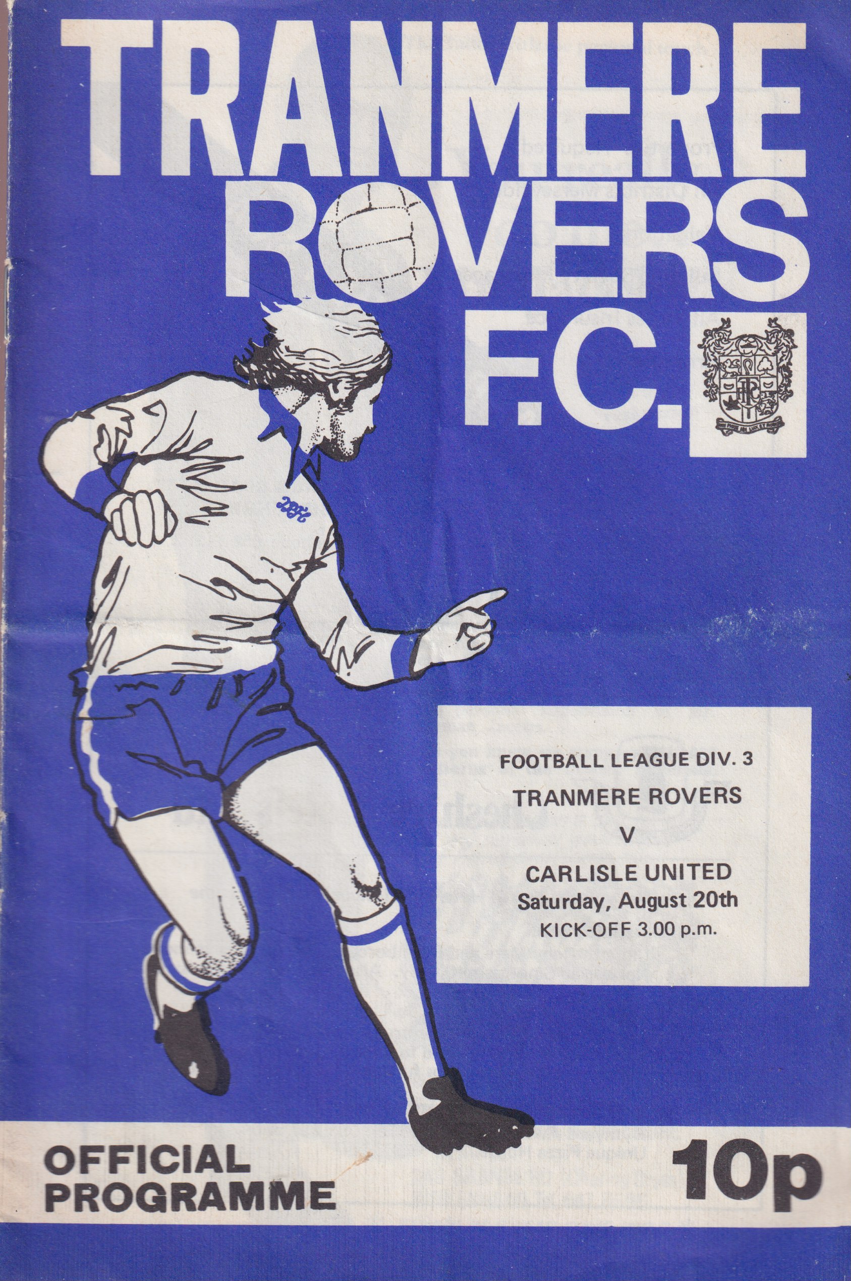 Match Programme for 20/08/1977