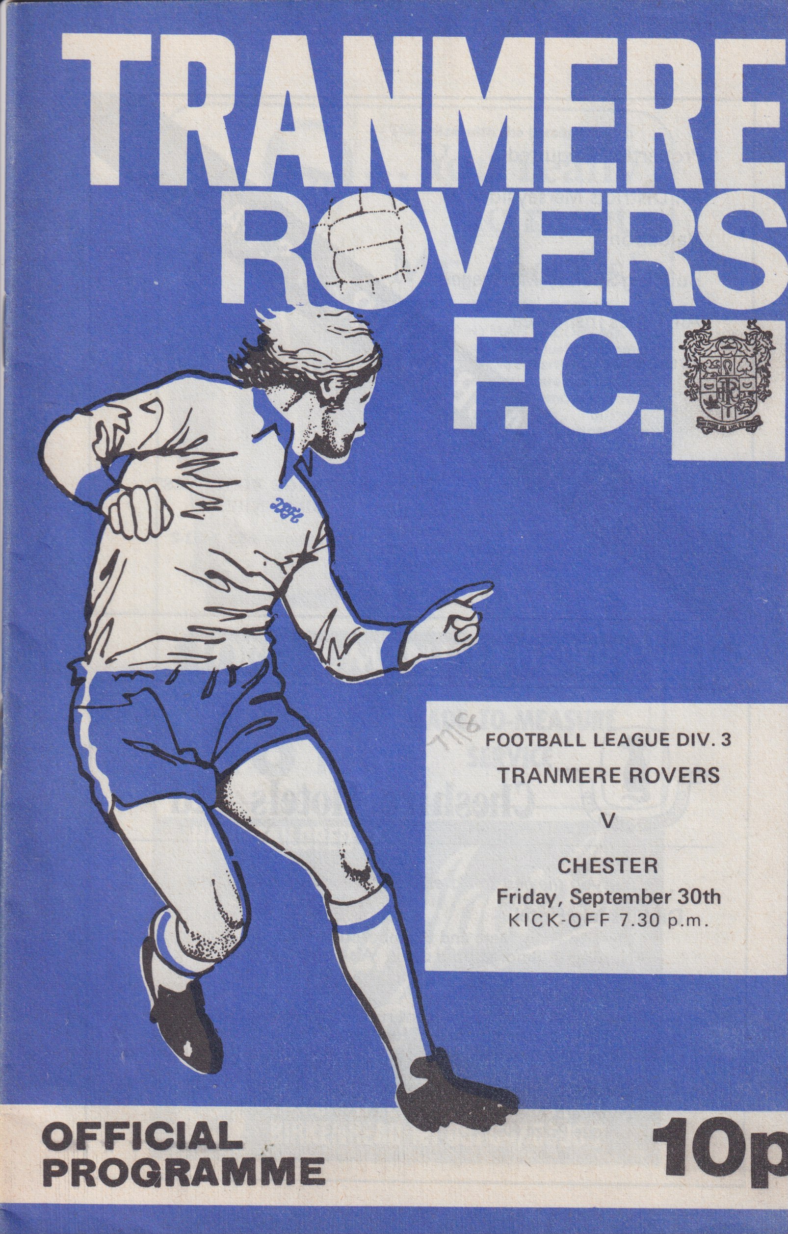 Match Programme for 30/09/1977