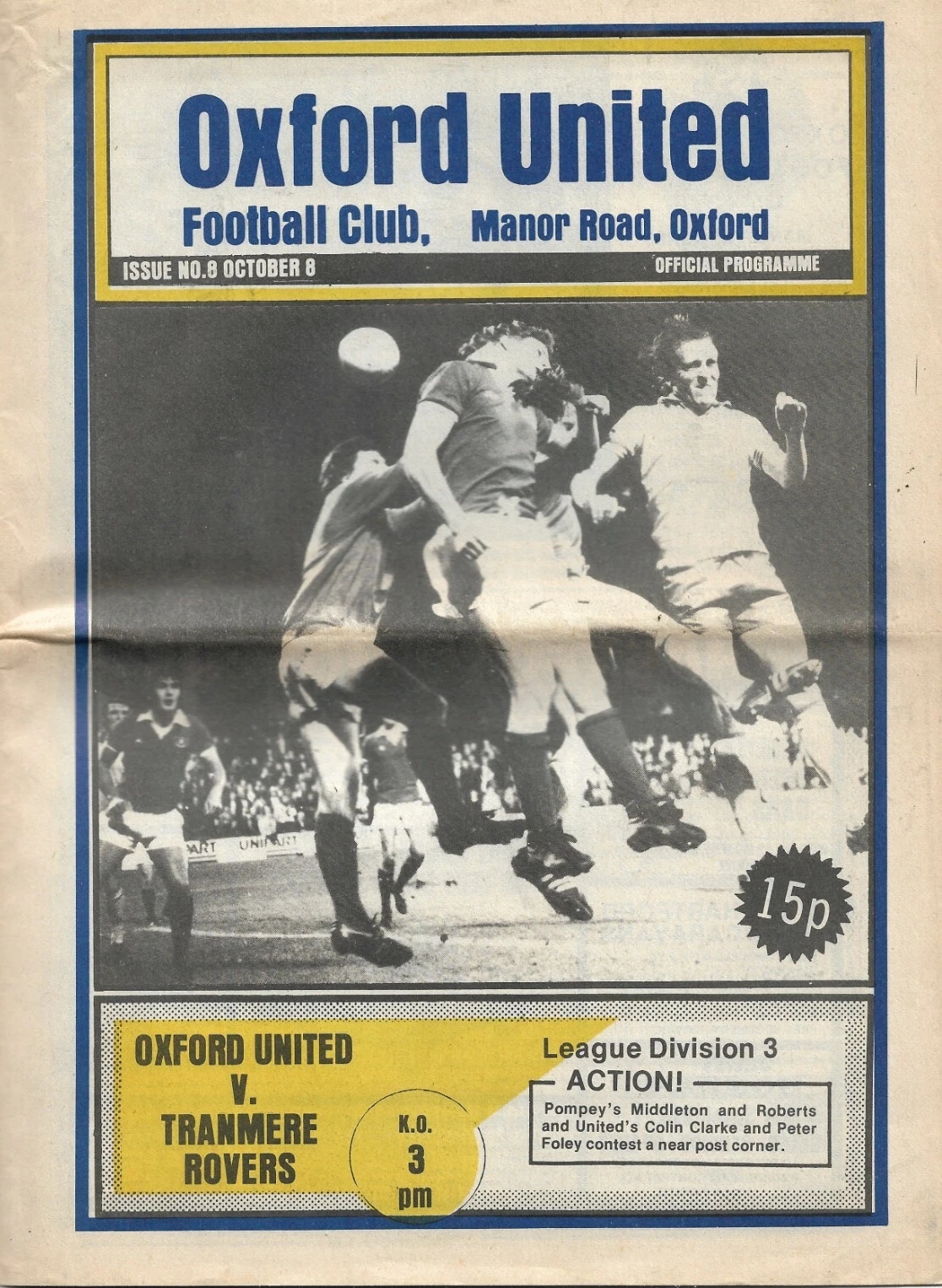 Match Programme for 08/10/1977