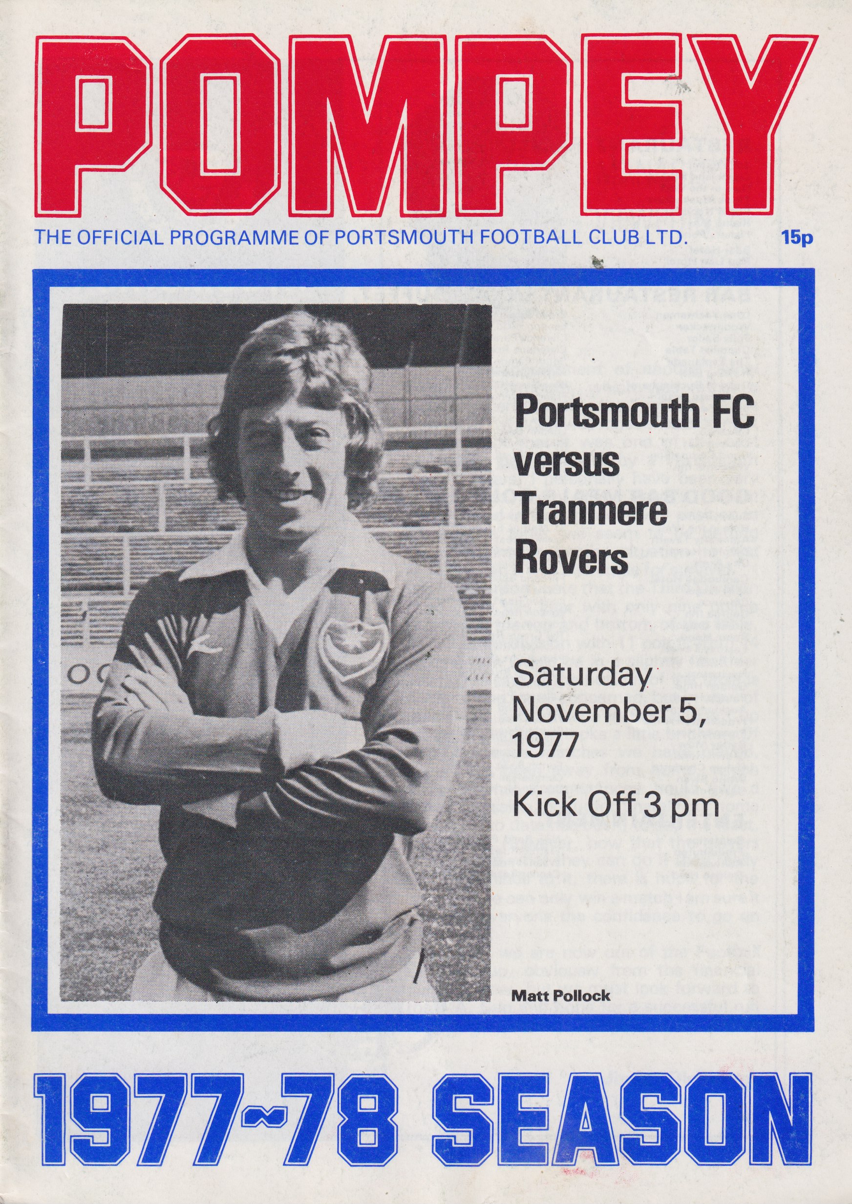Match Programme for 05/11/1977