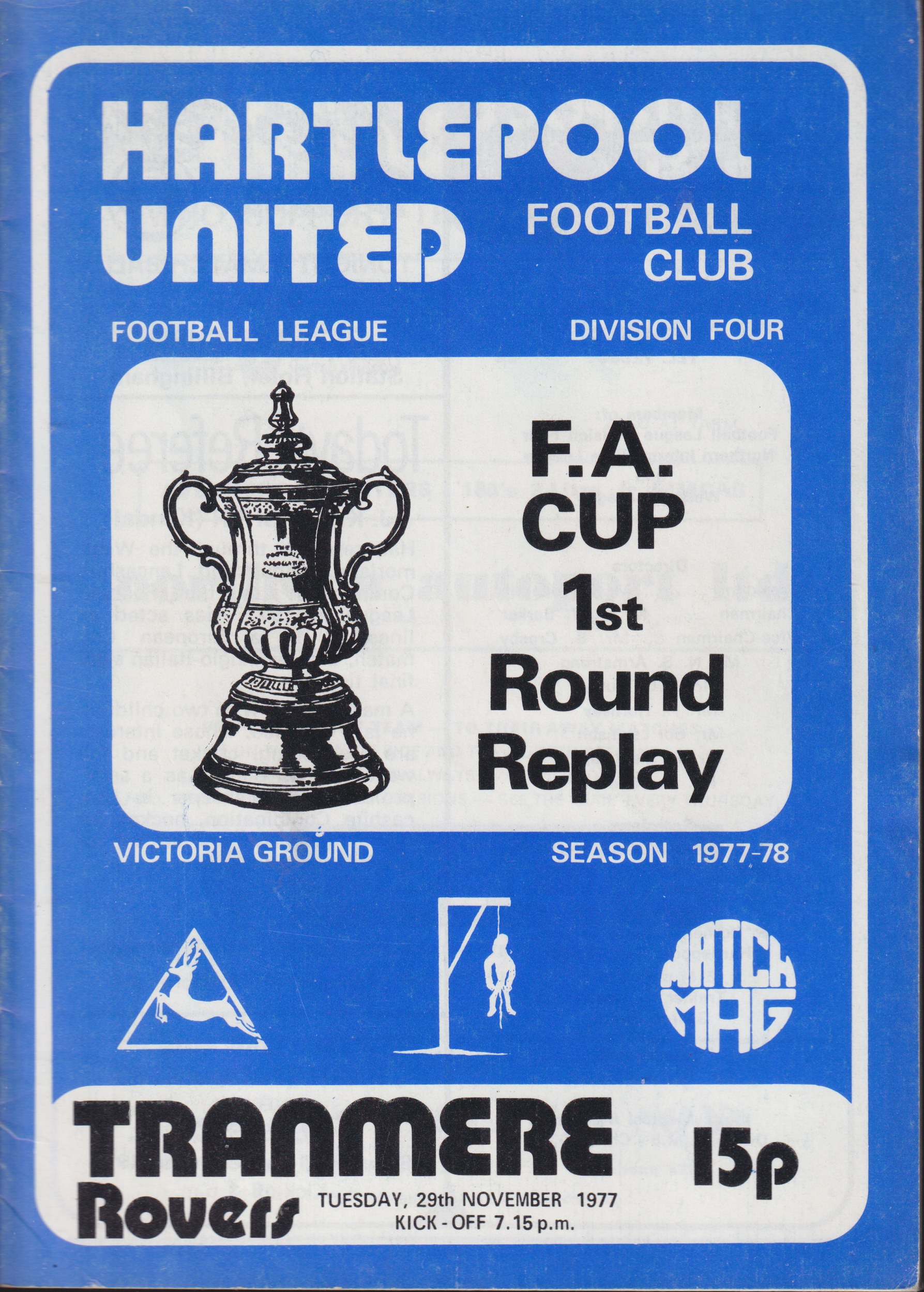 Match Programme for 29/11/1977