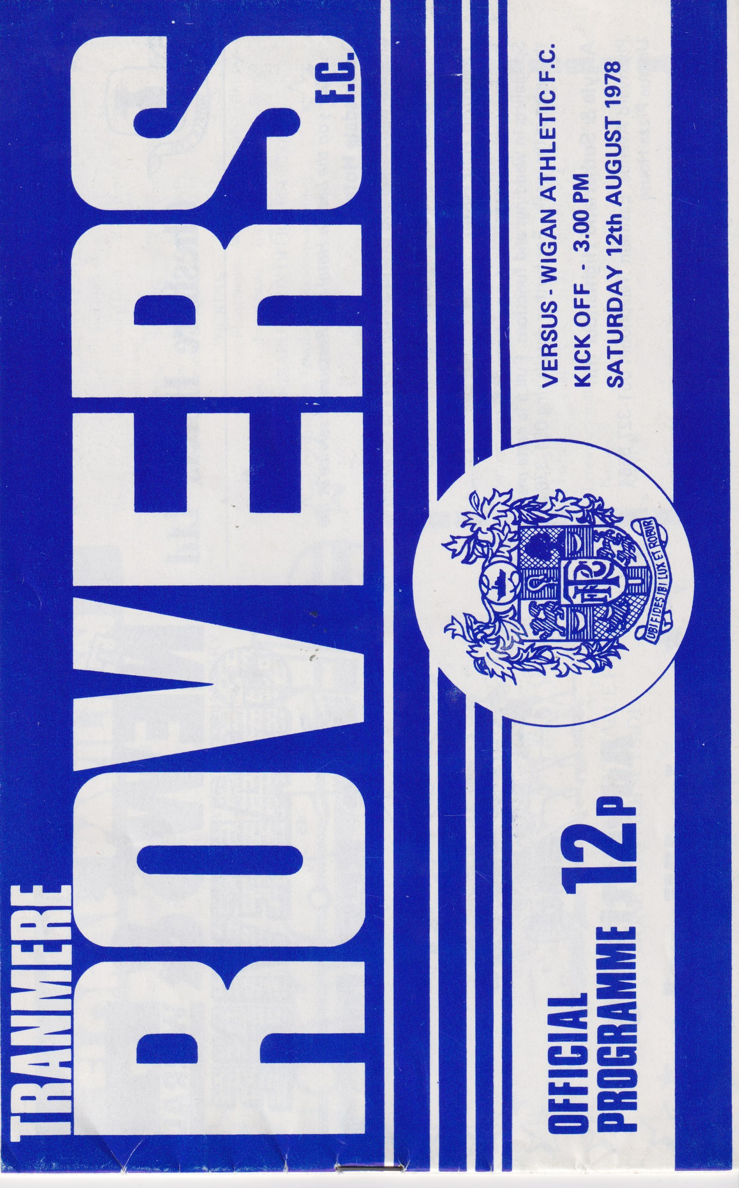 Match Programme for 12/08/1978