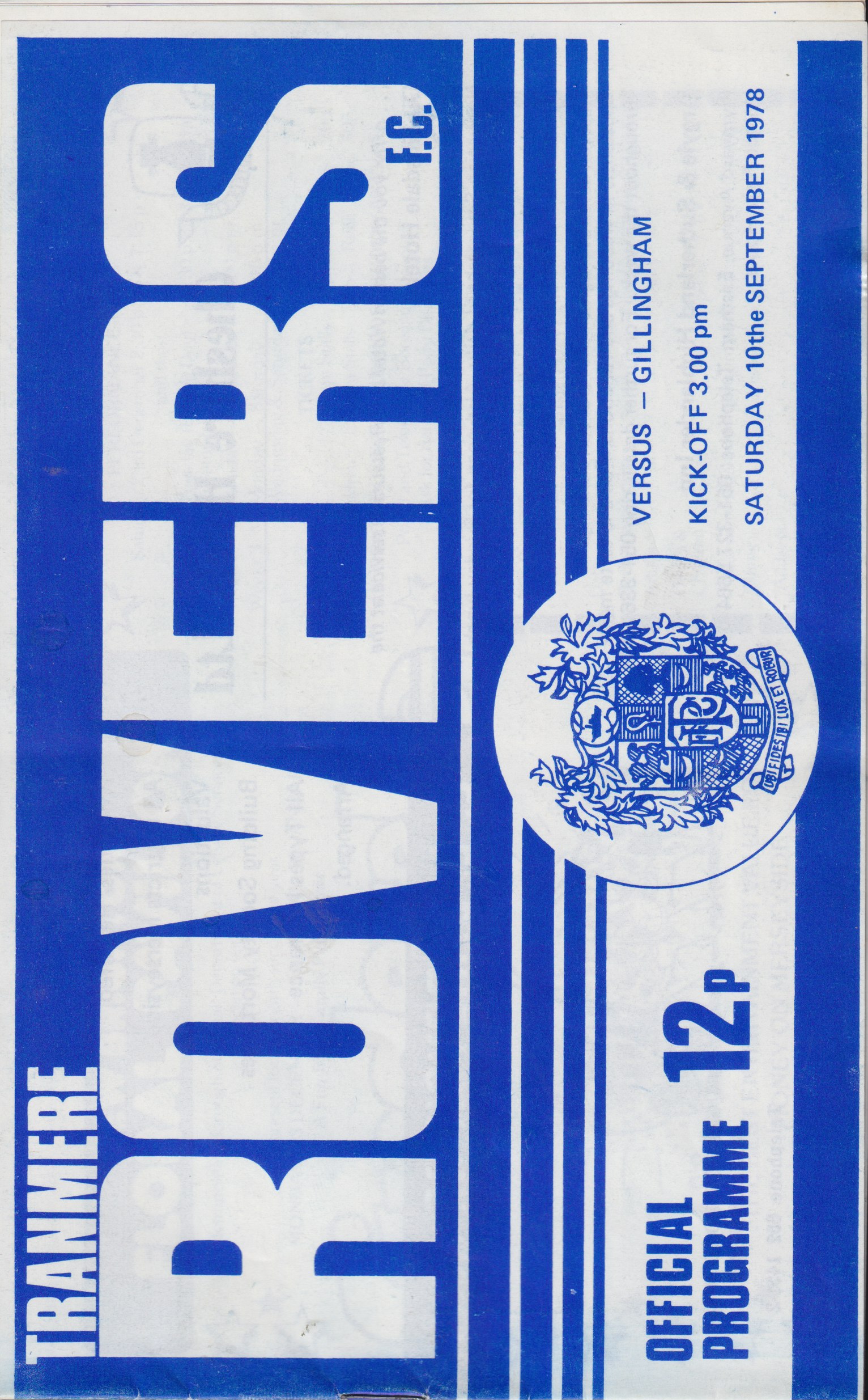 Match Programme for 09/09/1978