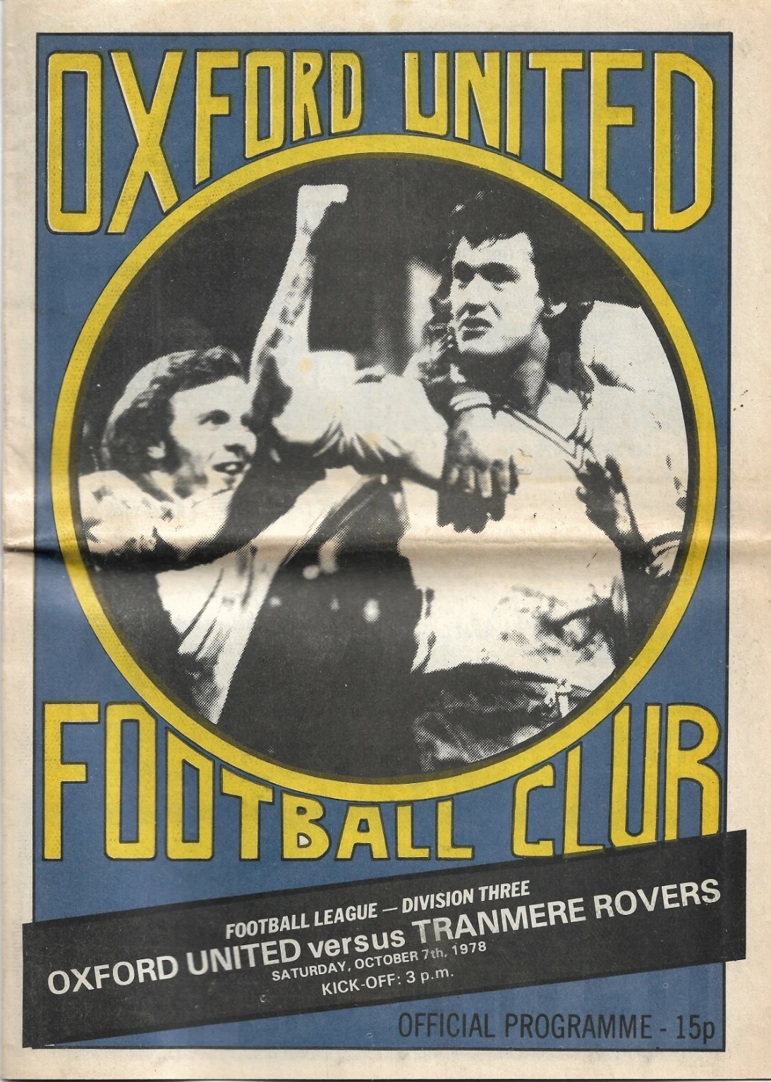Match Programme for 07/10/1978