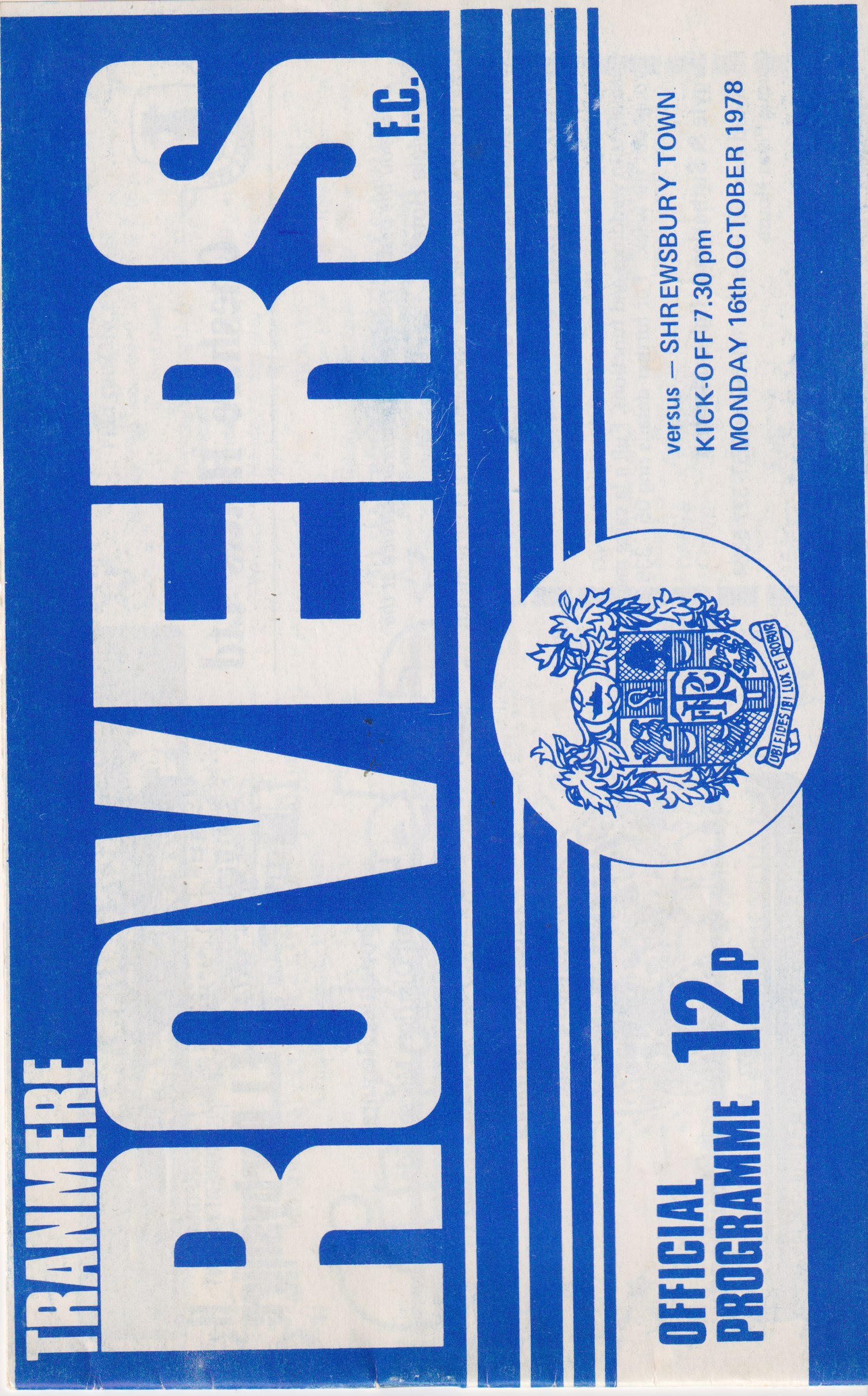 Match Programme for 16/10/1978