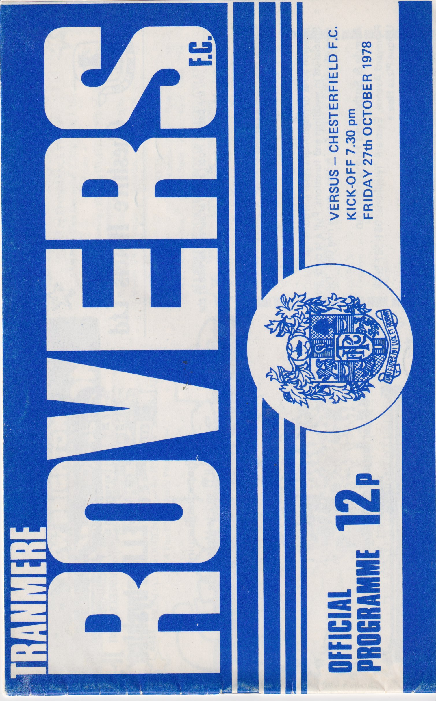 Match Programme for 27/10/1978