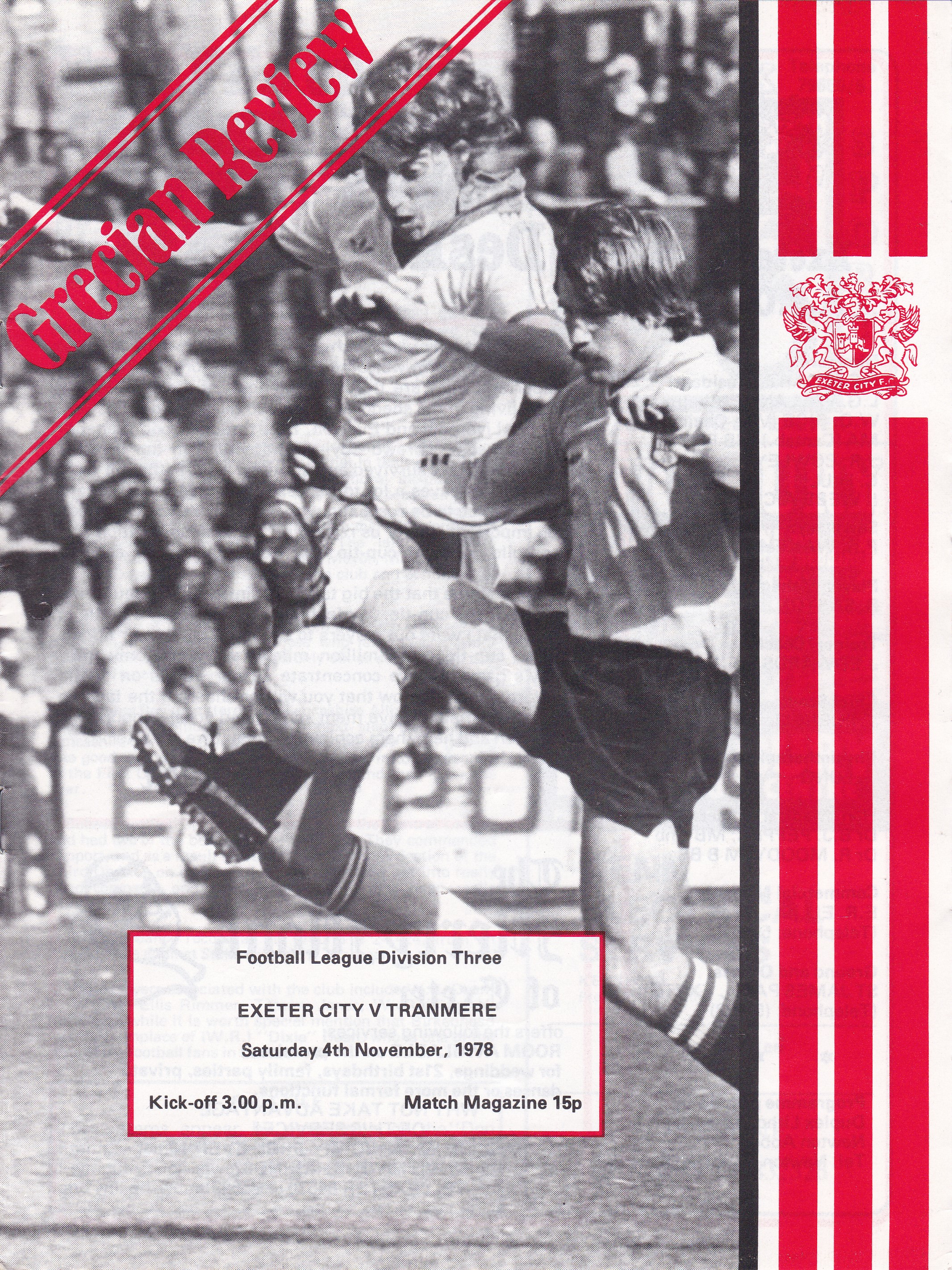 Match Programme for 04/11/1978
