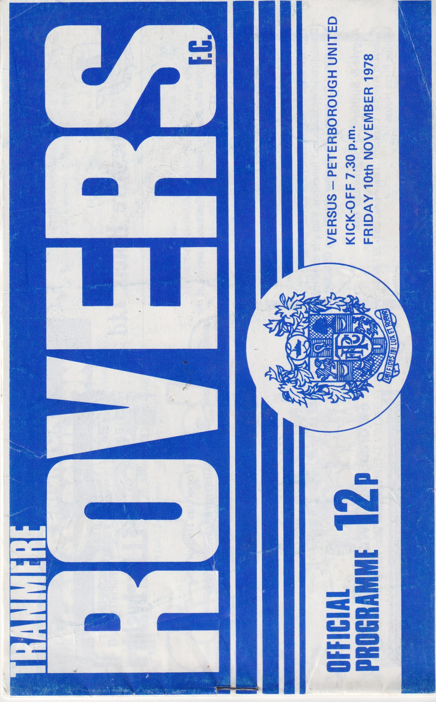 Match Programme for 10/11/1978