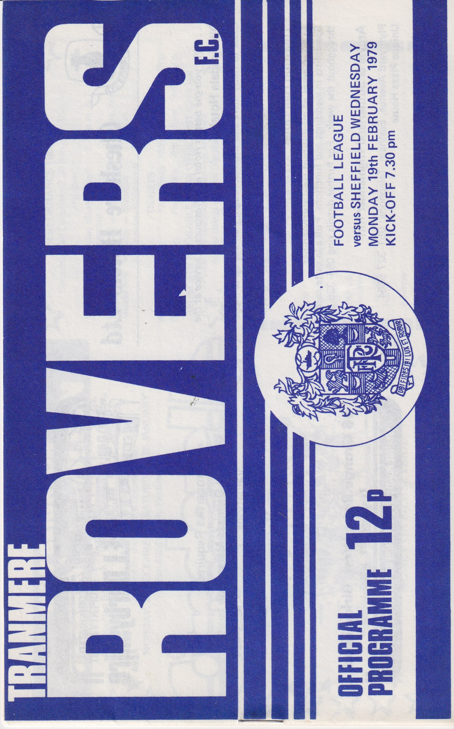 Match Programme for 19/02/1979