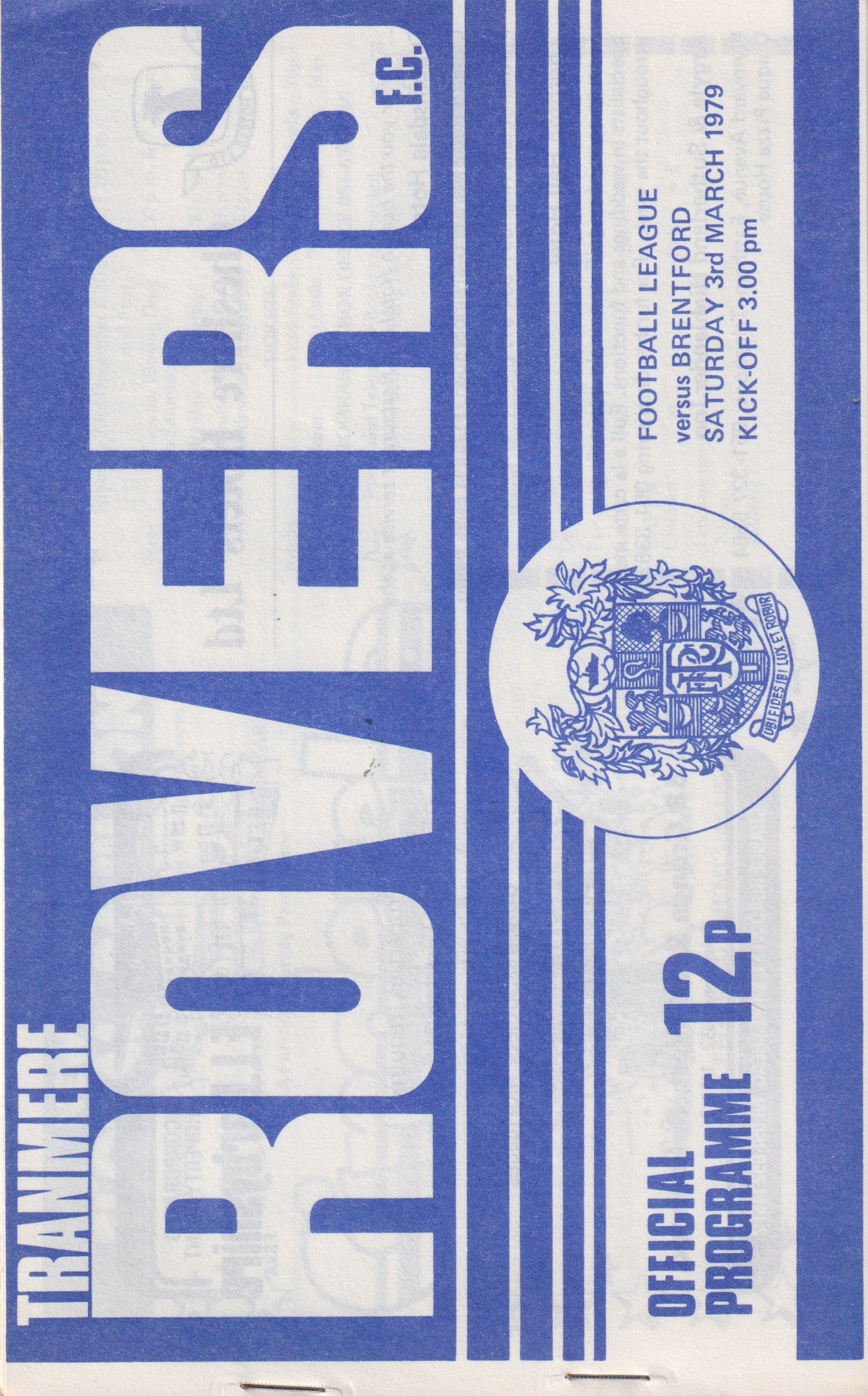 Match Programme for 03/03/1979