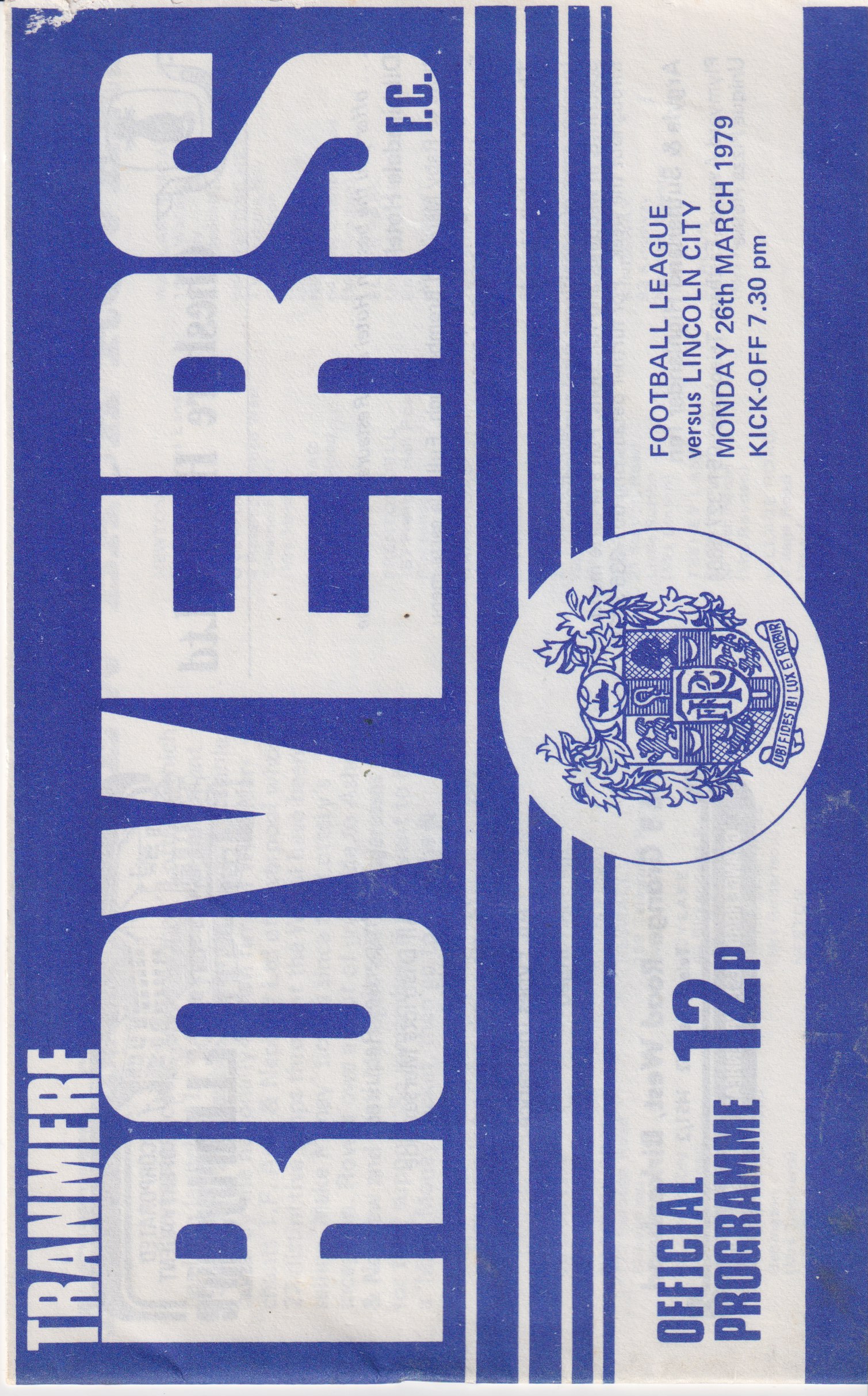 Match Programme for 26/03/1979