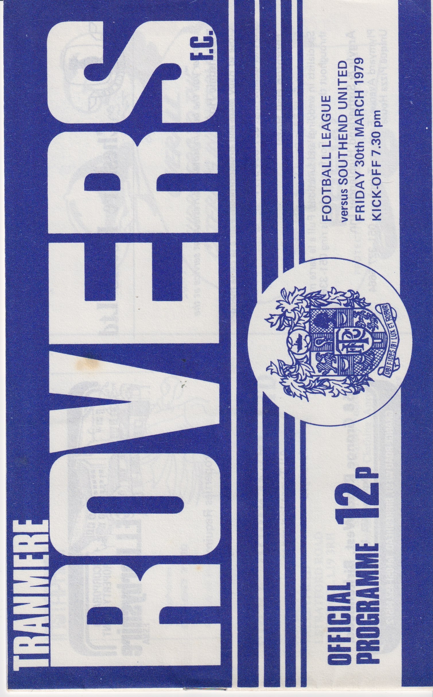 Match Programme for 30/03/1979