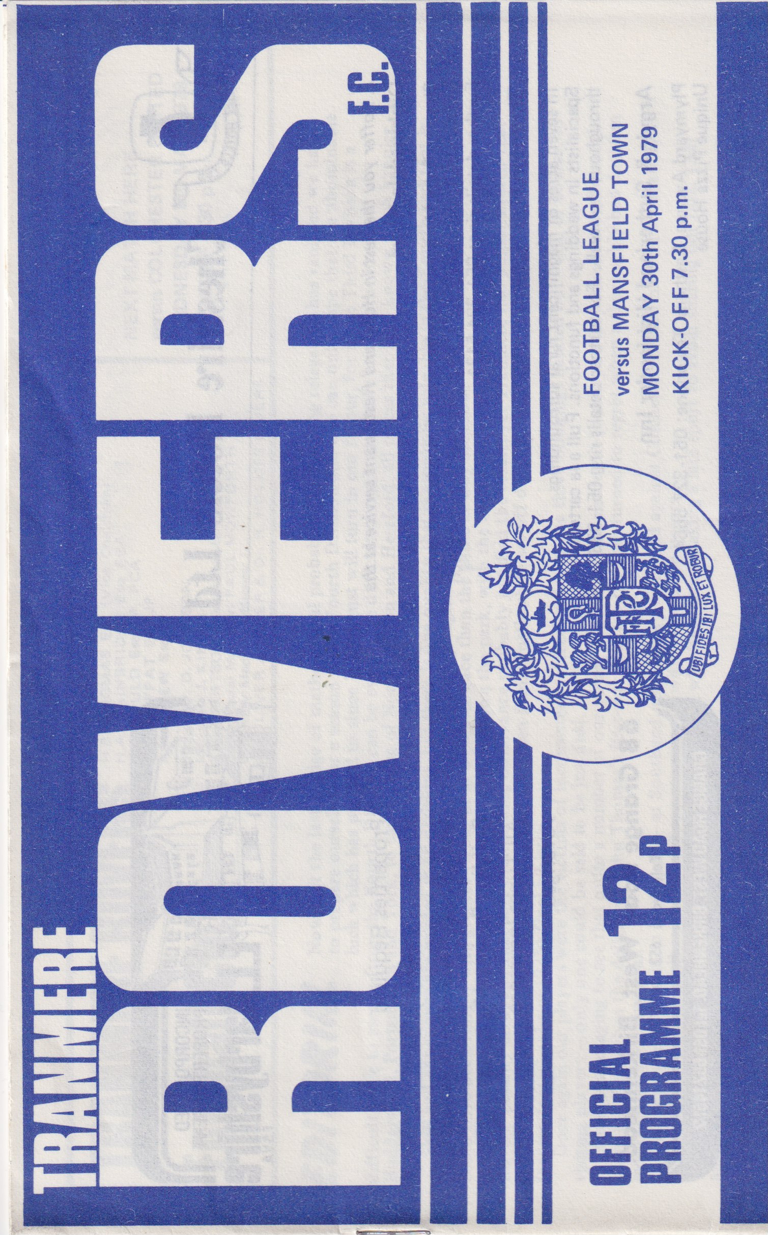 Match Programme for 30/04/1979