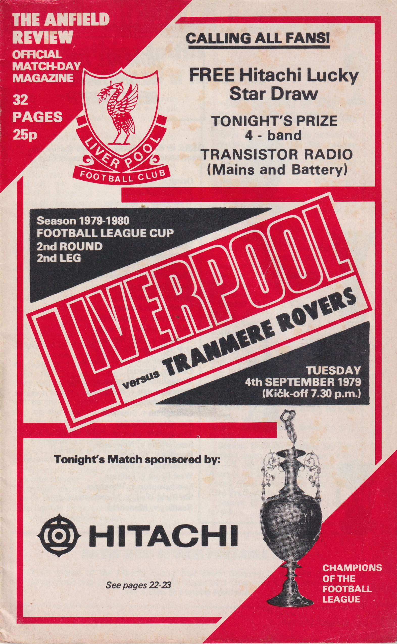 Match Programme for 04/09/1979
