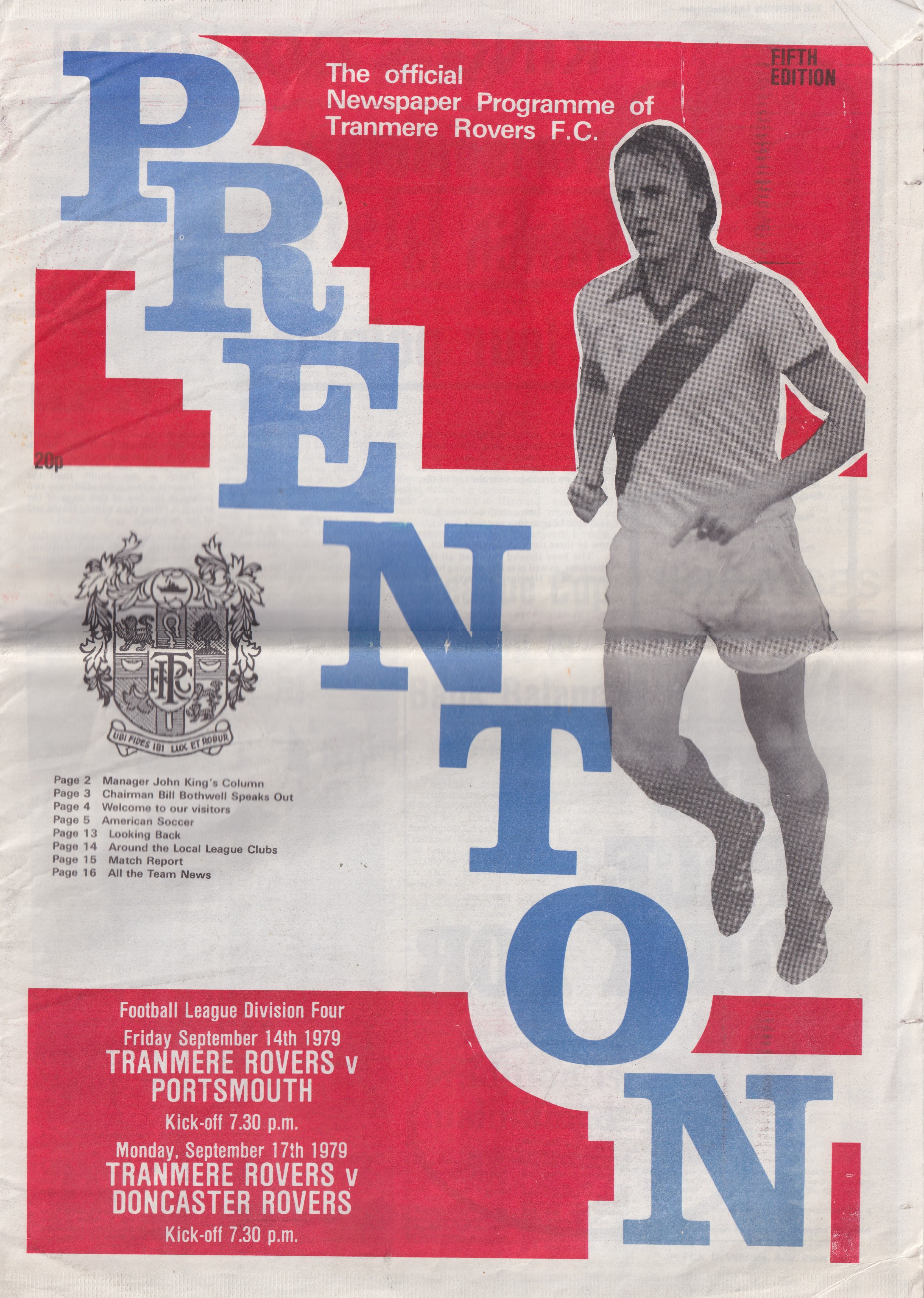 Match Programme for 14/09/1979