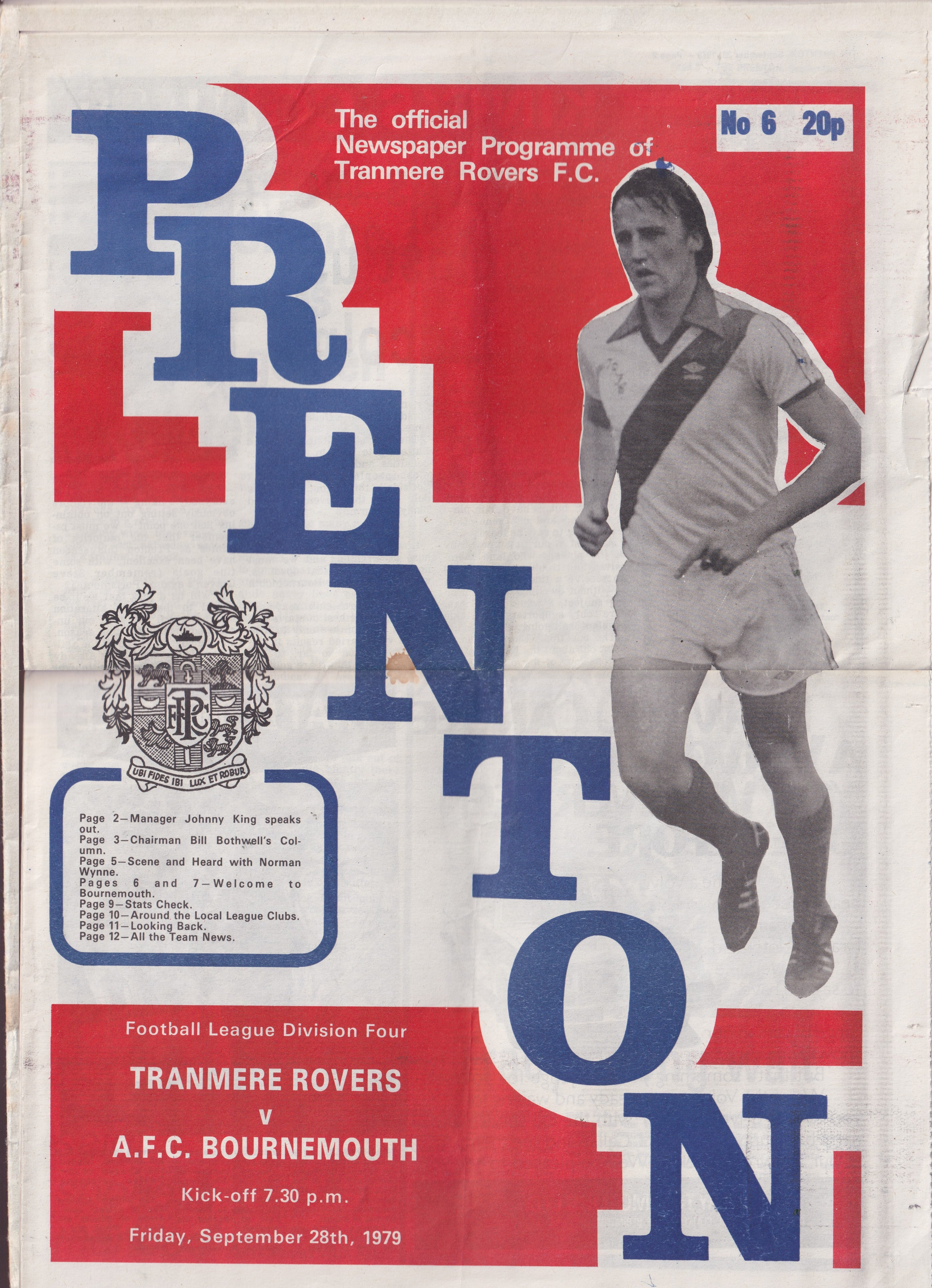 Match Programme for 28/09/1979