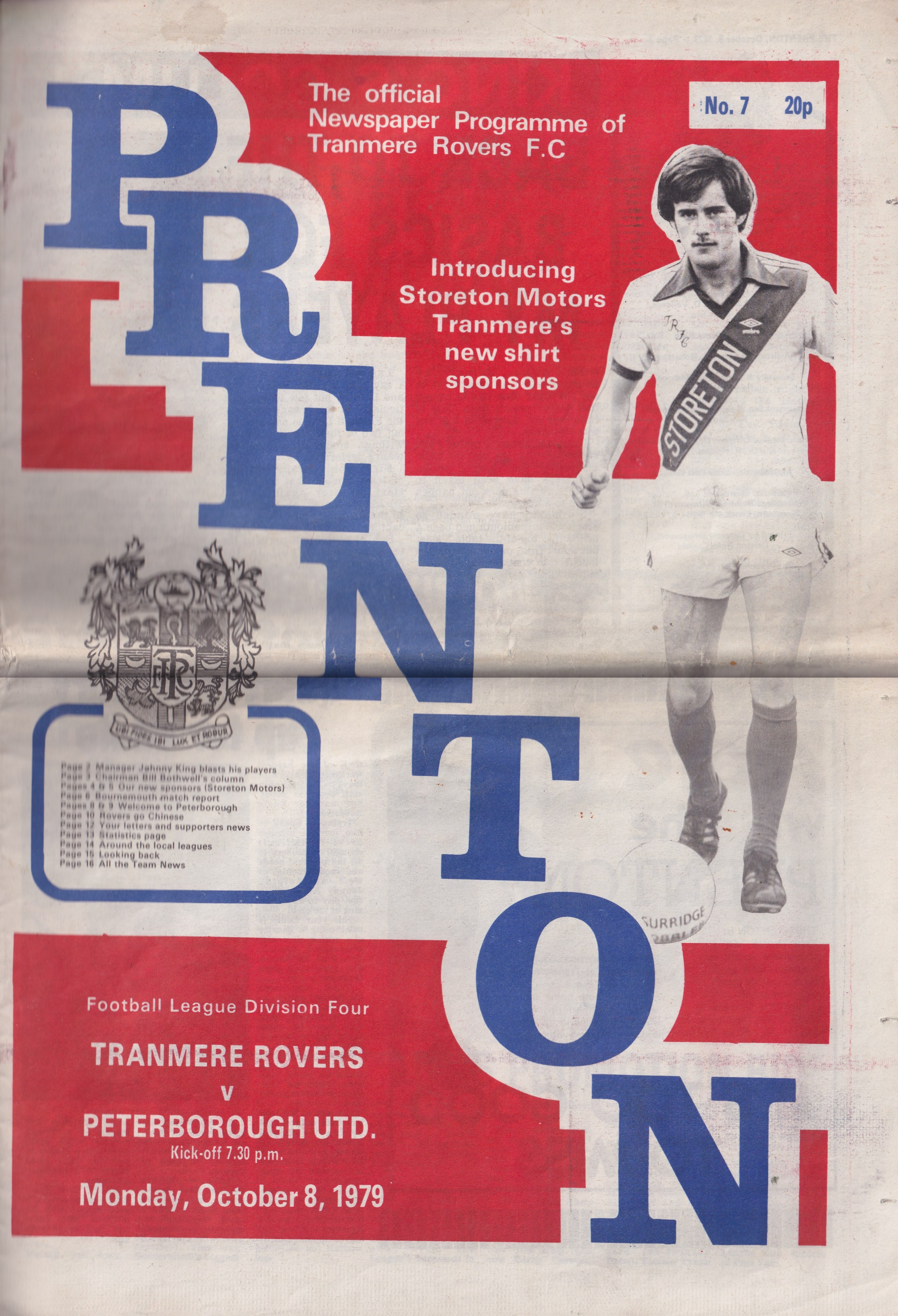 Match Programme for 08/10/1979