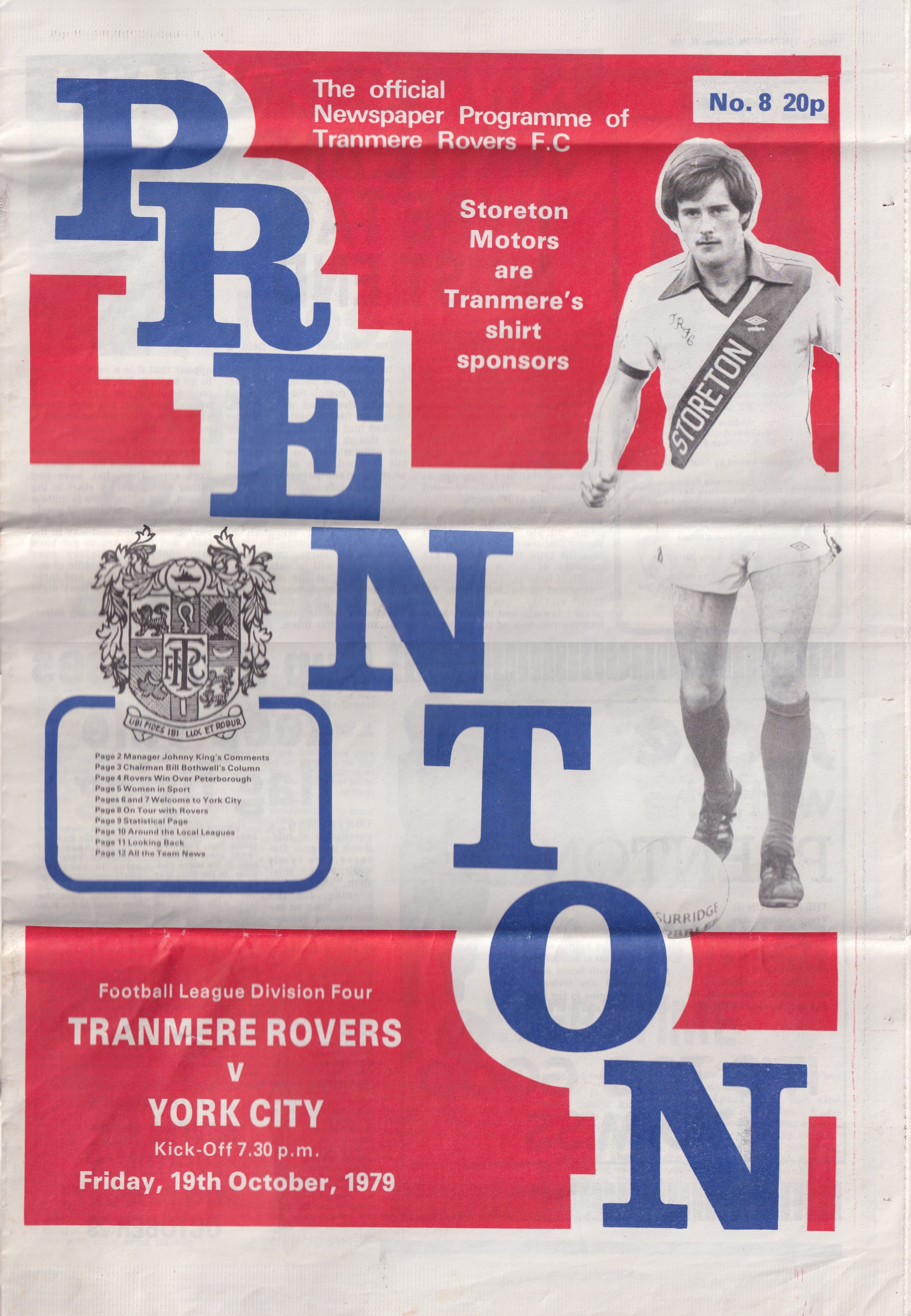 Match Programme for 19/10/1979