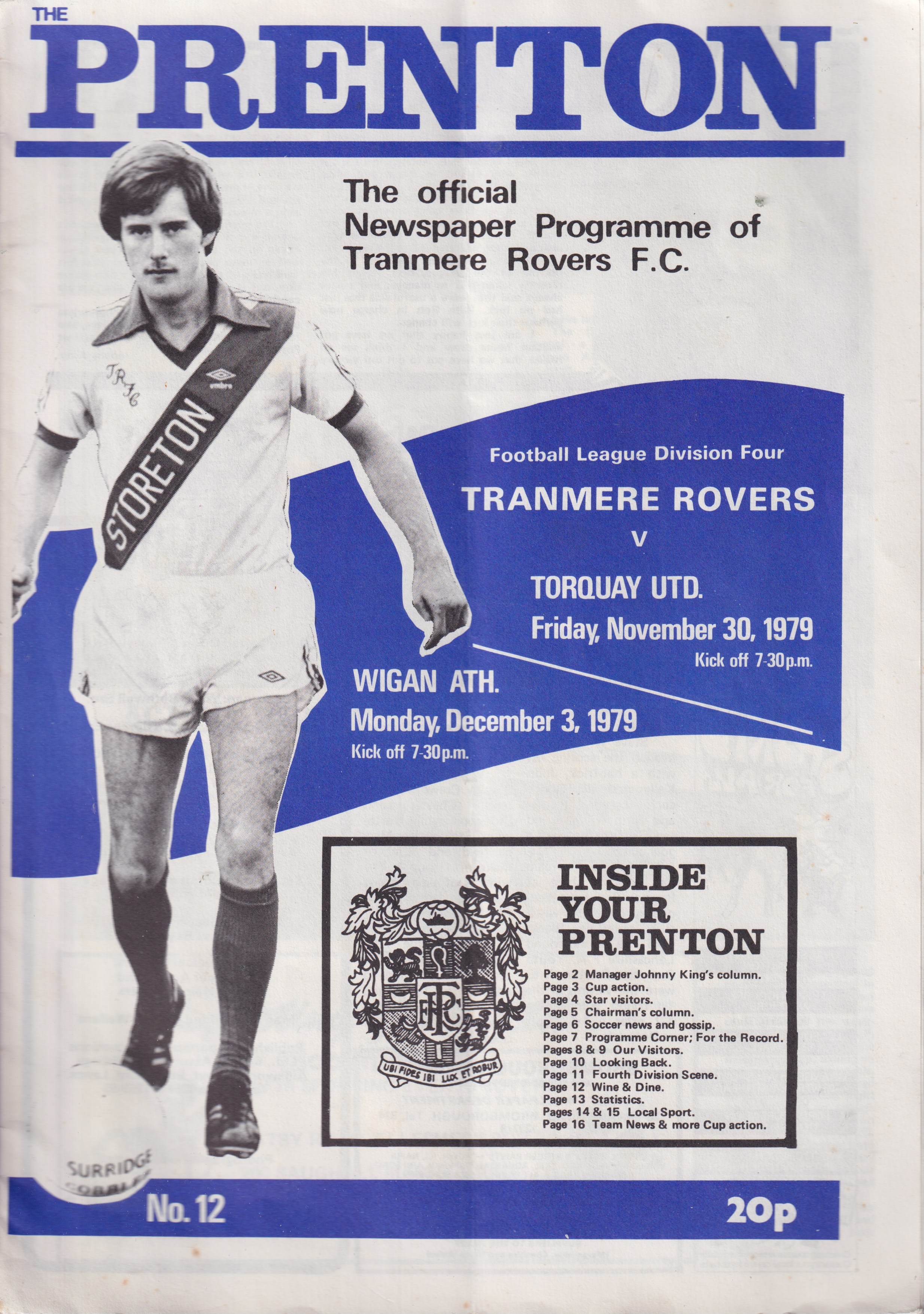 Match Programme for 30/11/1979