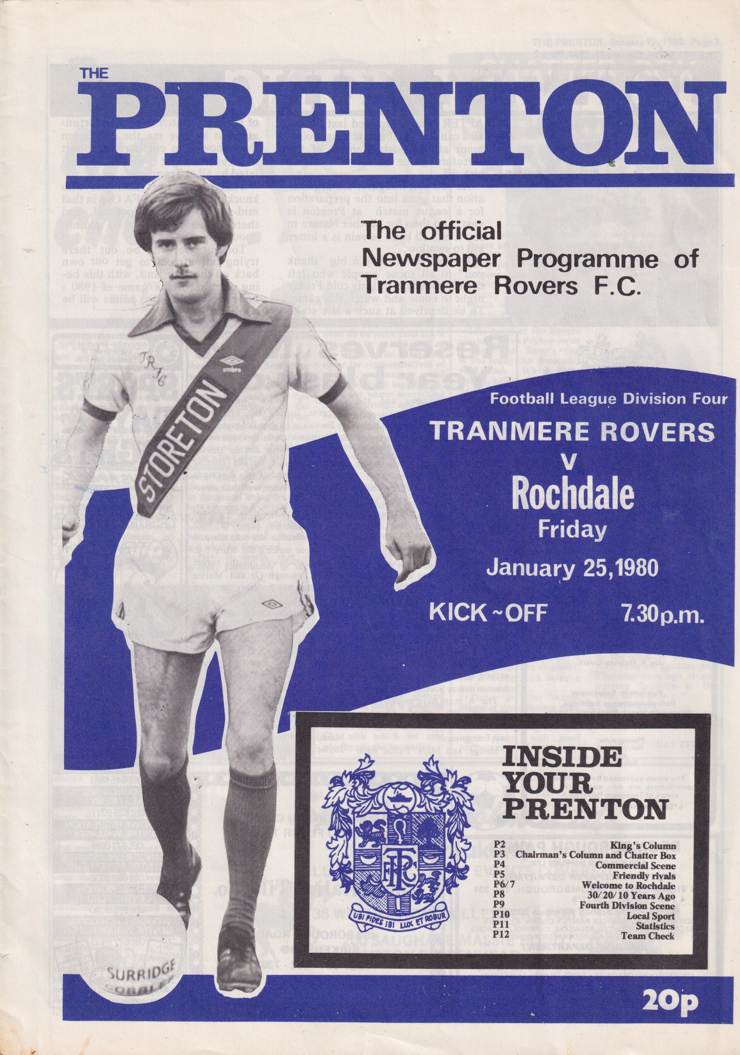 Match Programme for 25/01/1980