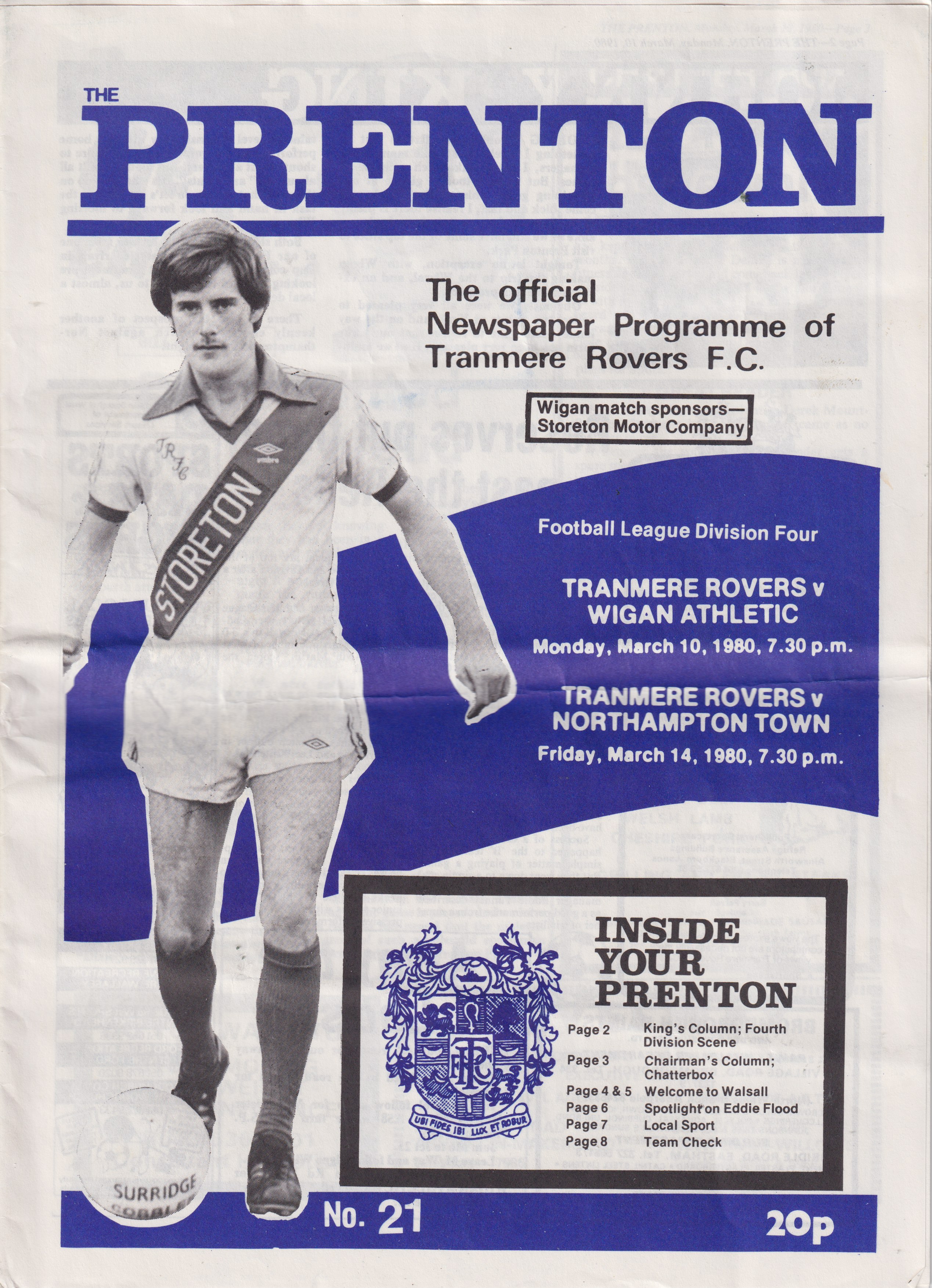 Match Programme for 10/03/1980