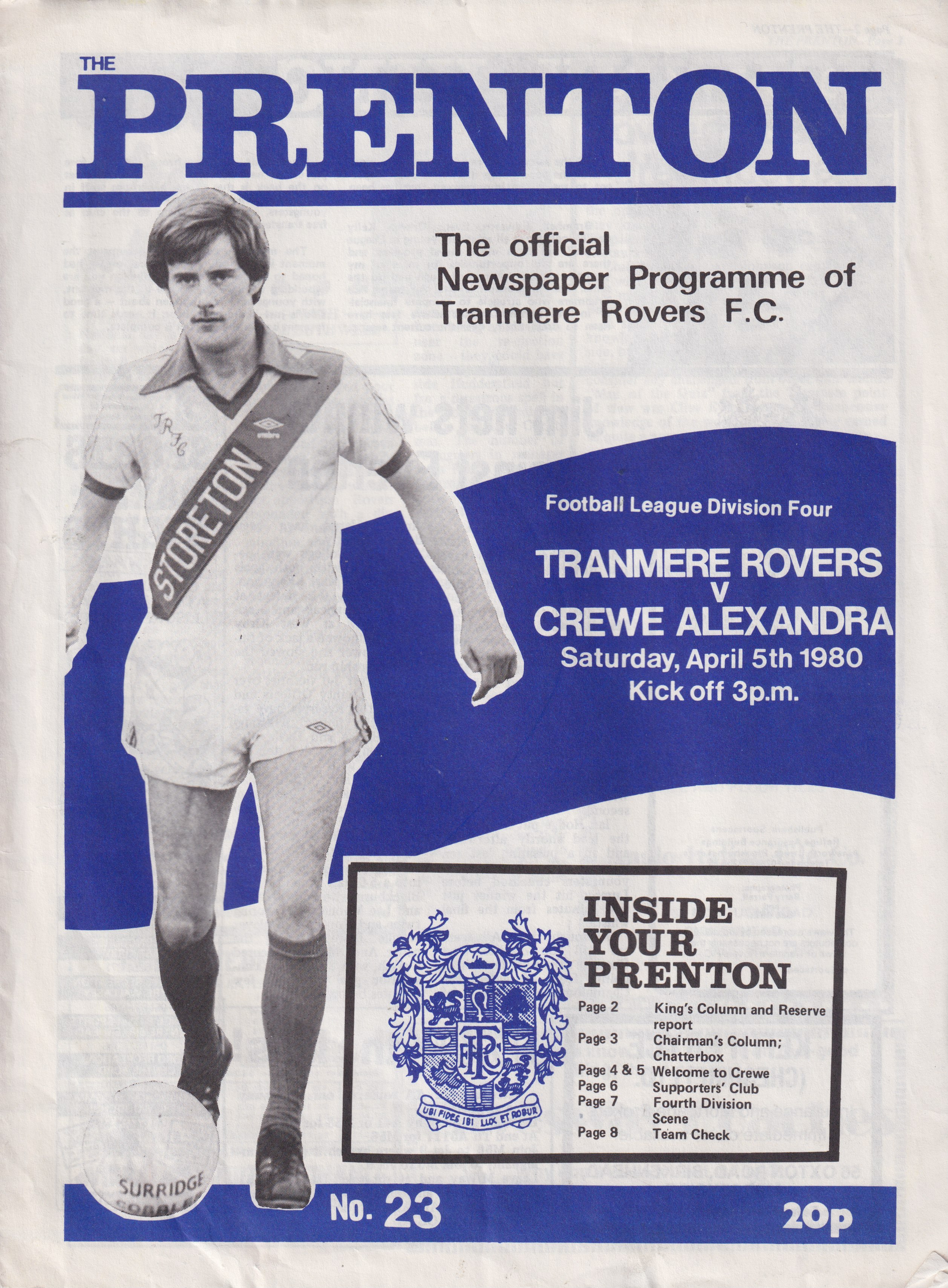 Match Programme for 05/04/1980