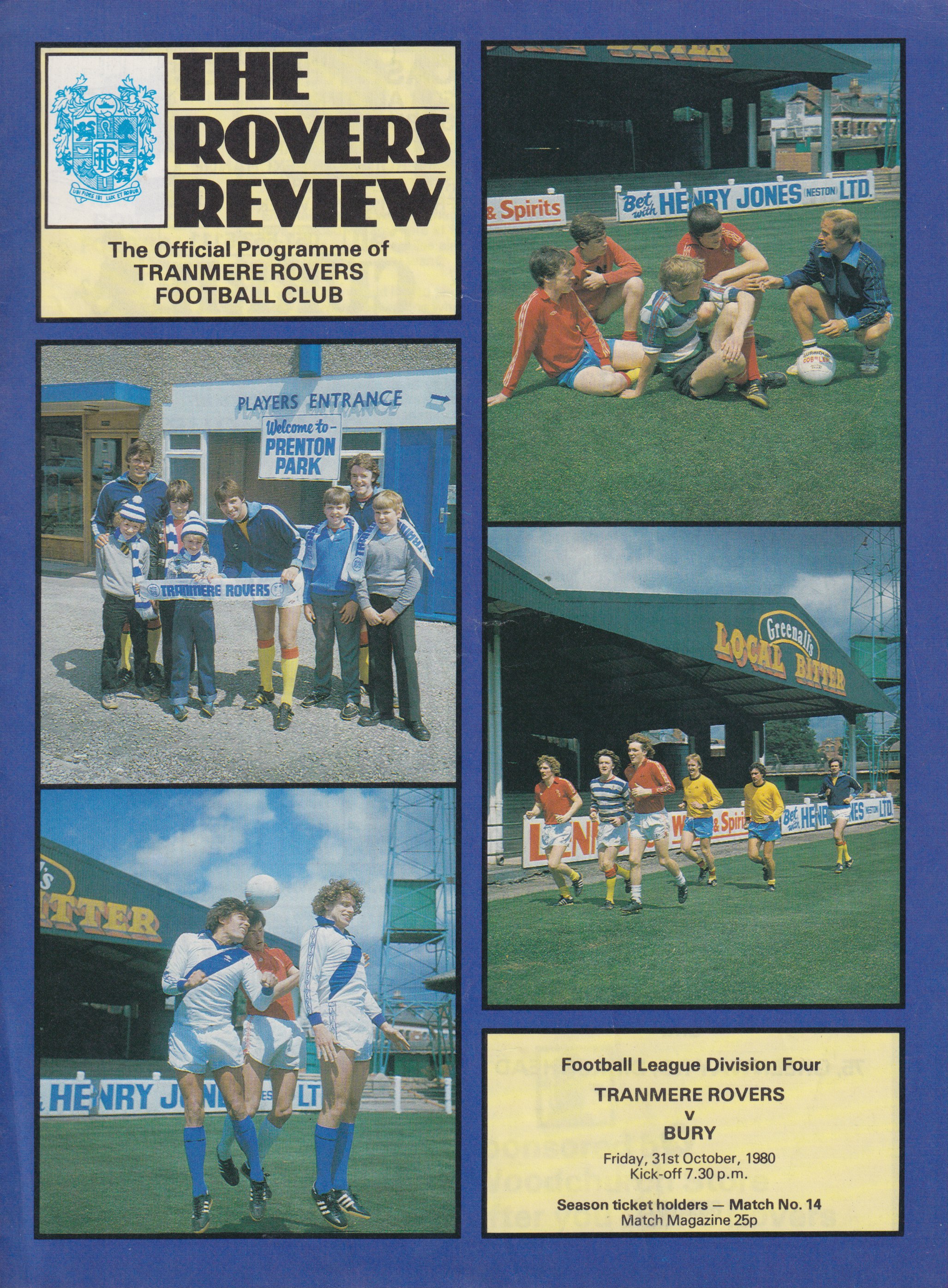 Match Programme for 20/10/1980