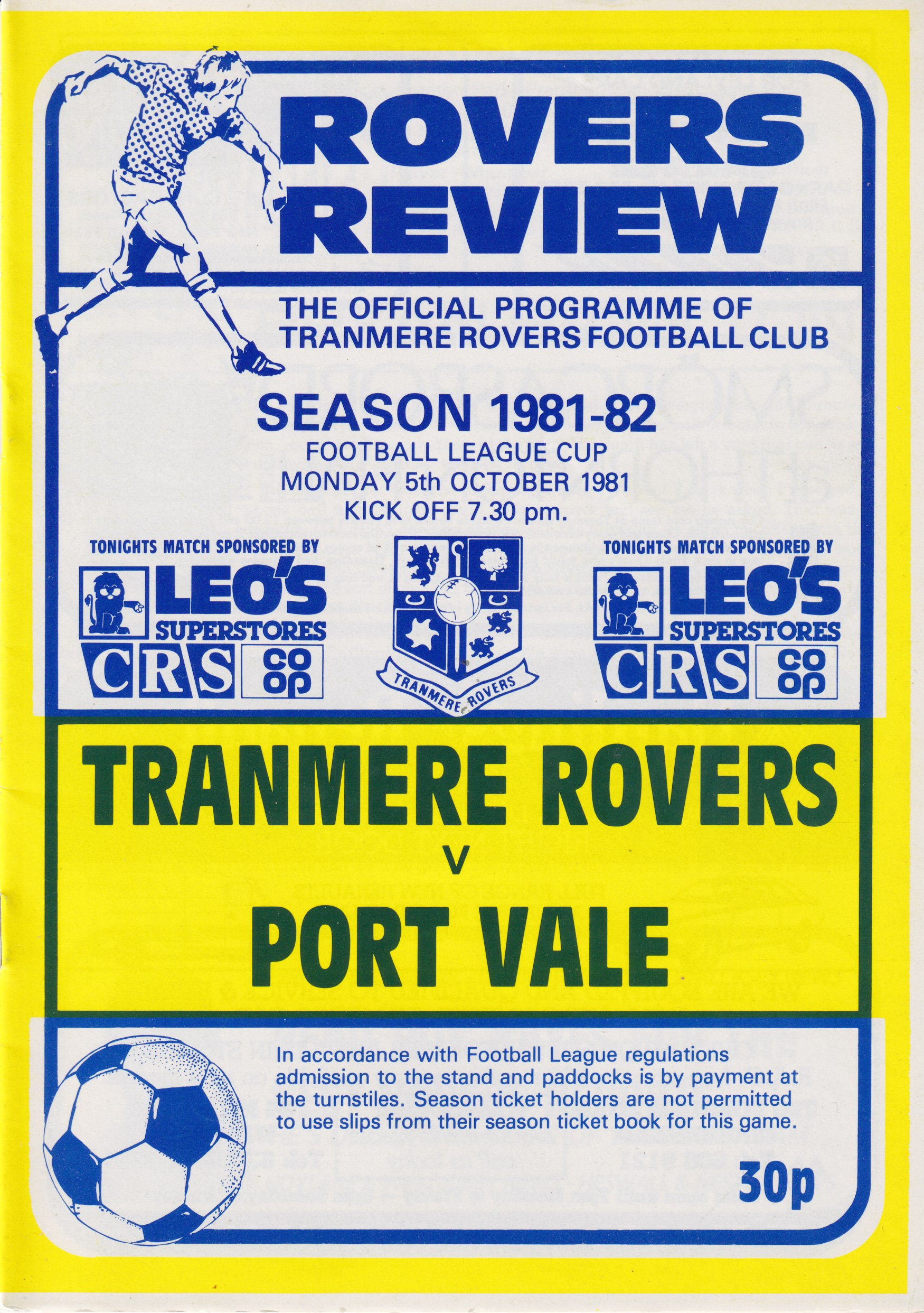 Match Programme for 05/10/1981