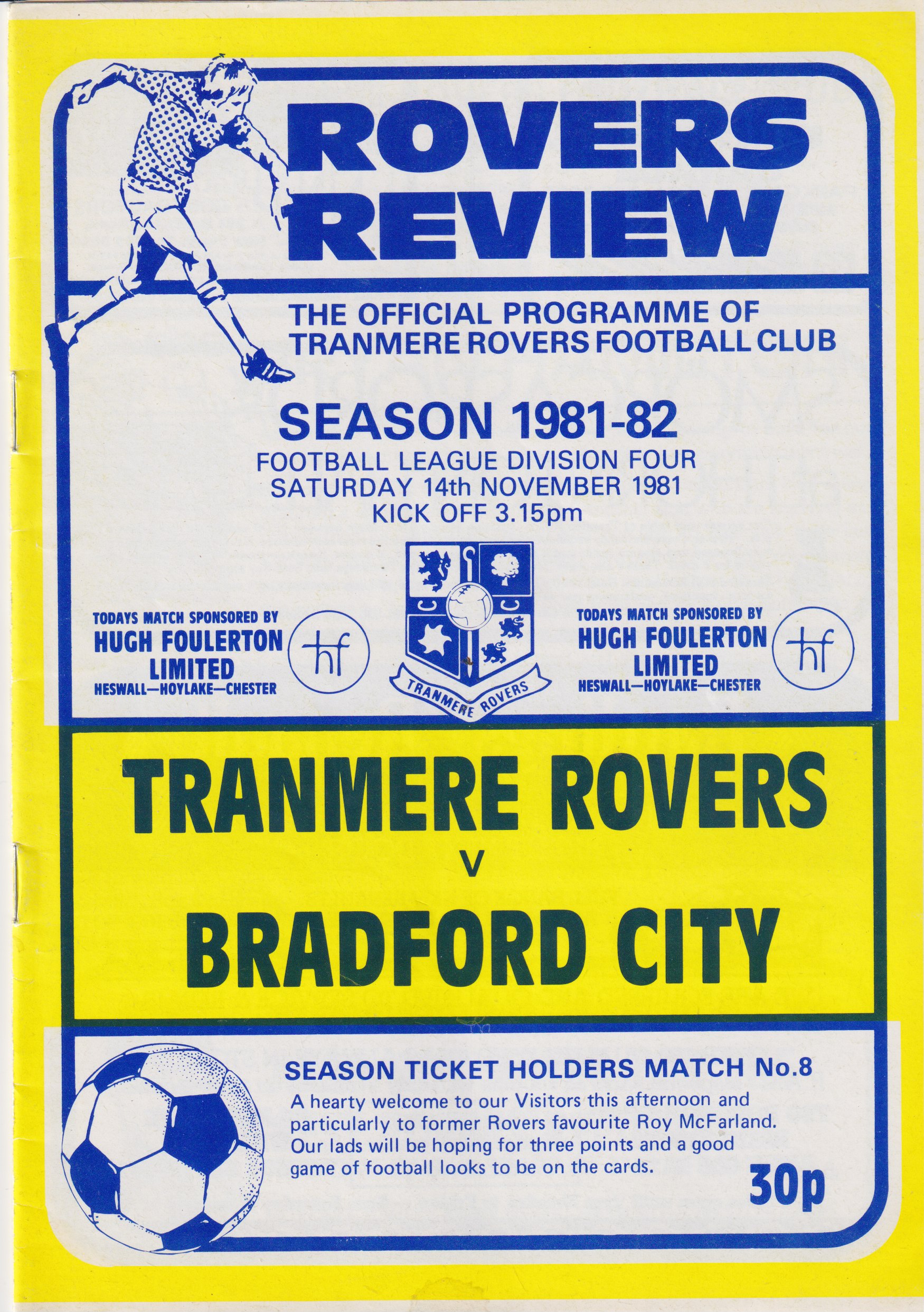 Match Programme for 14/11/1981