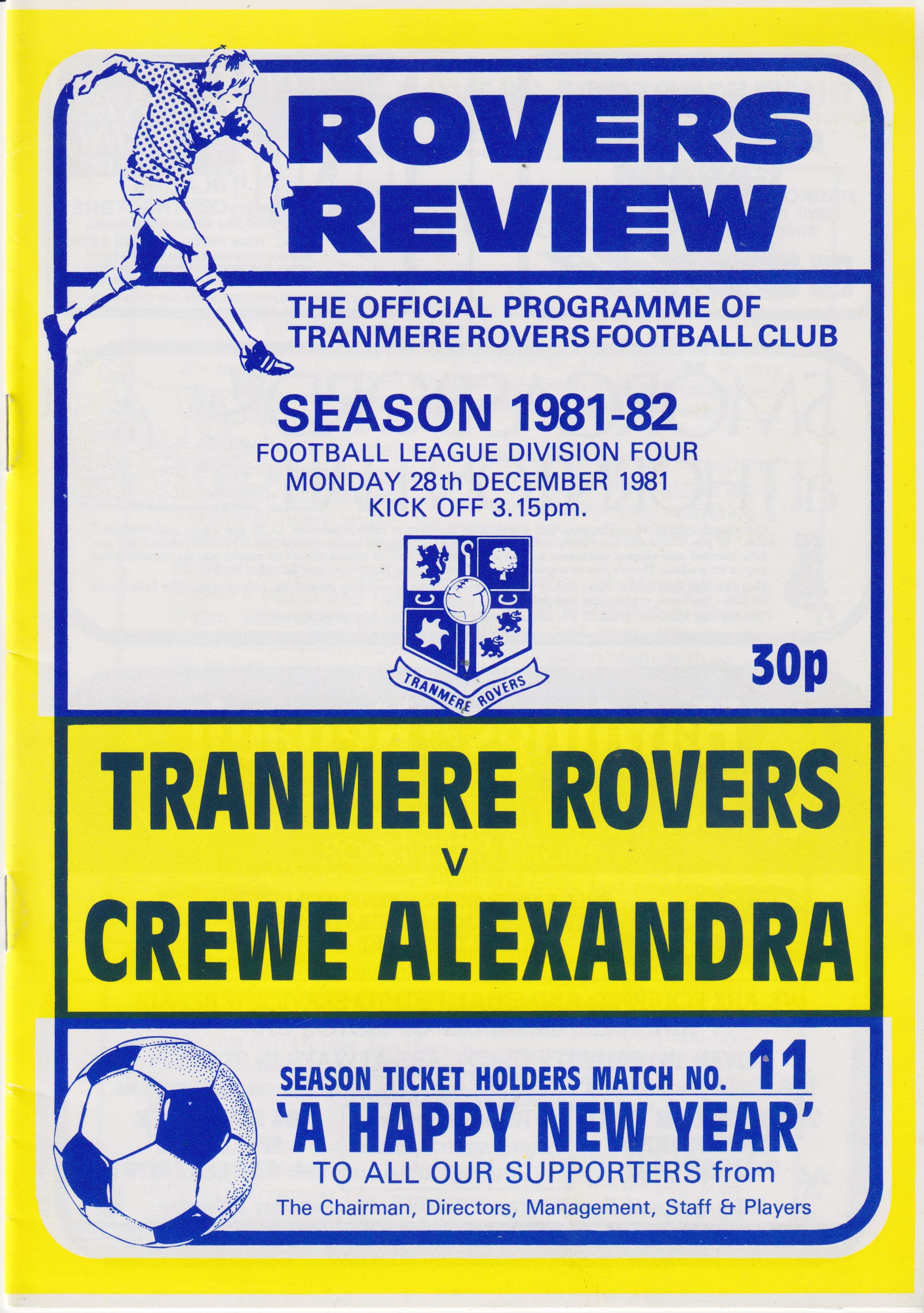 Match Programme for 19/01/1982