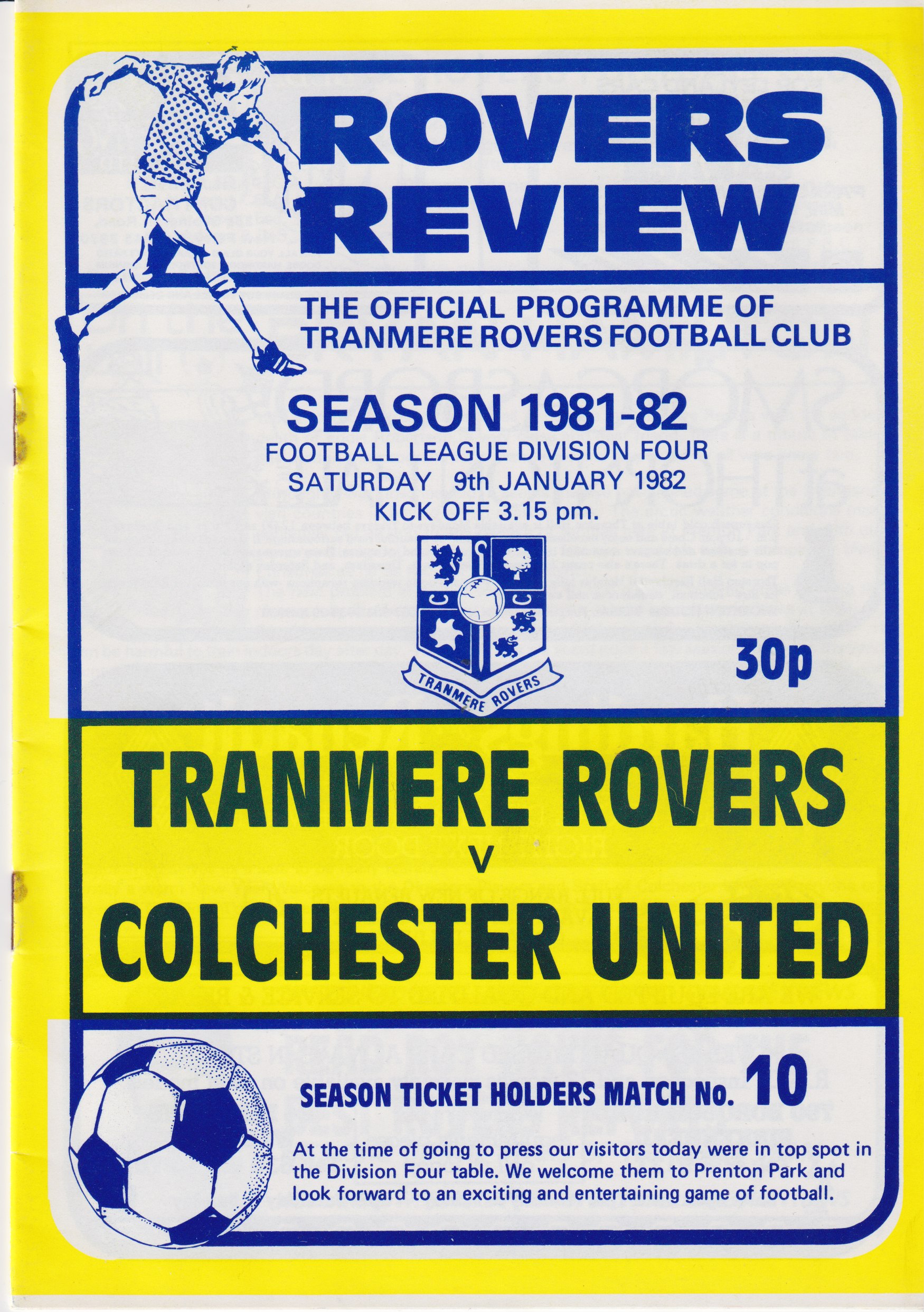 Match Programme for 02/03/1982