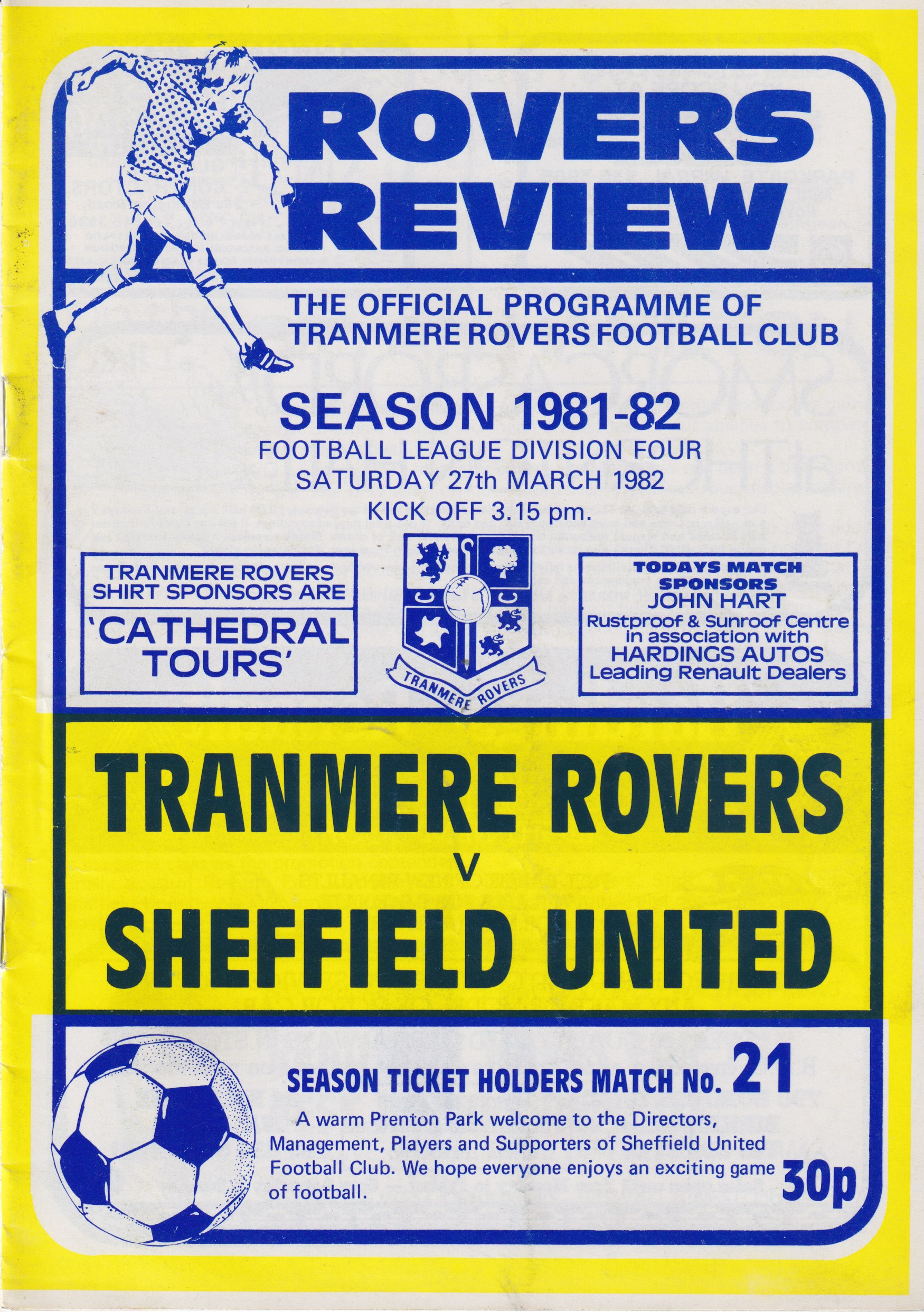 Match Programme for 27/03/1982