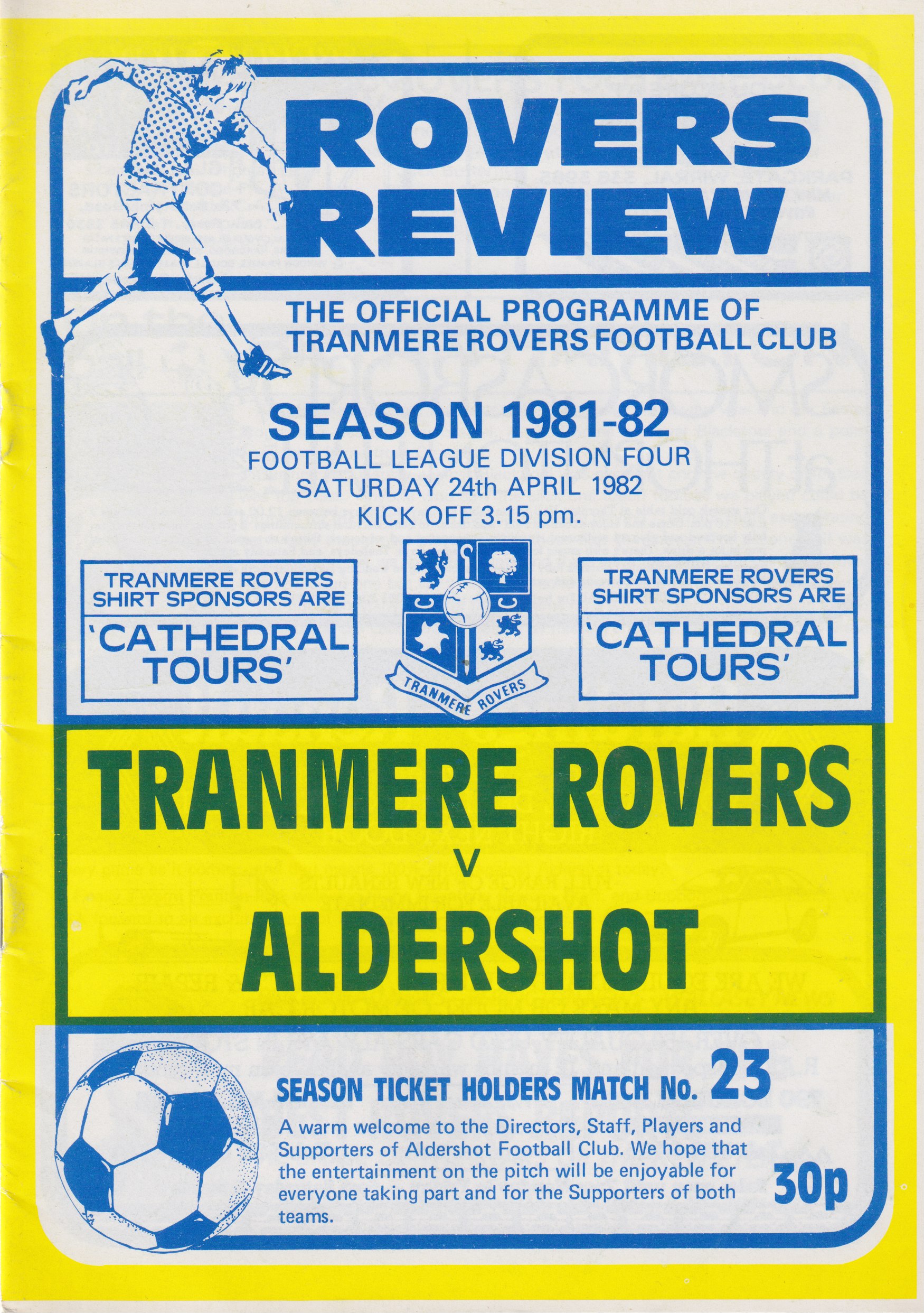 Match Programme for 24/04/1982