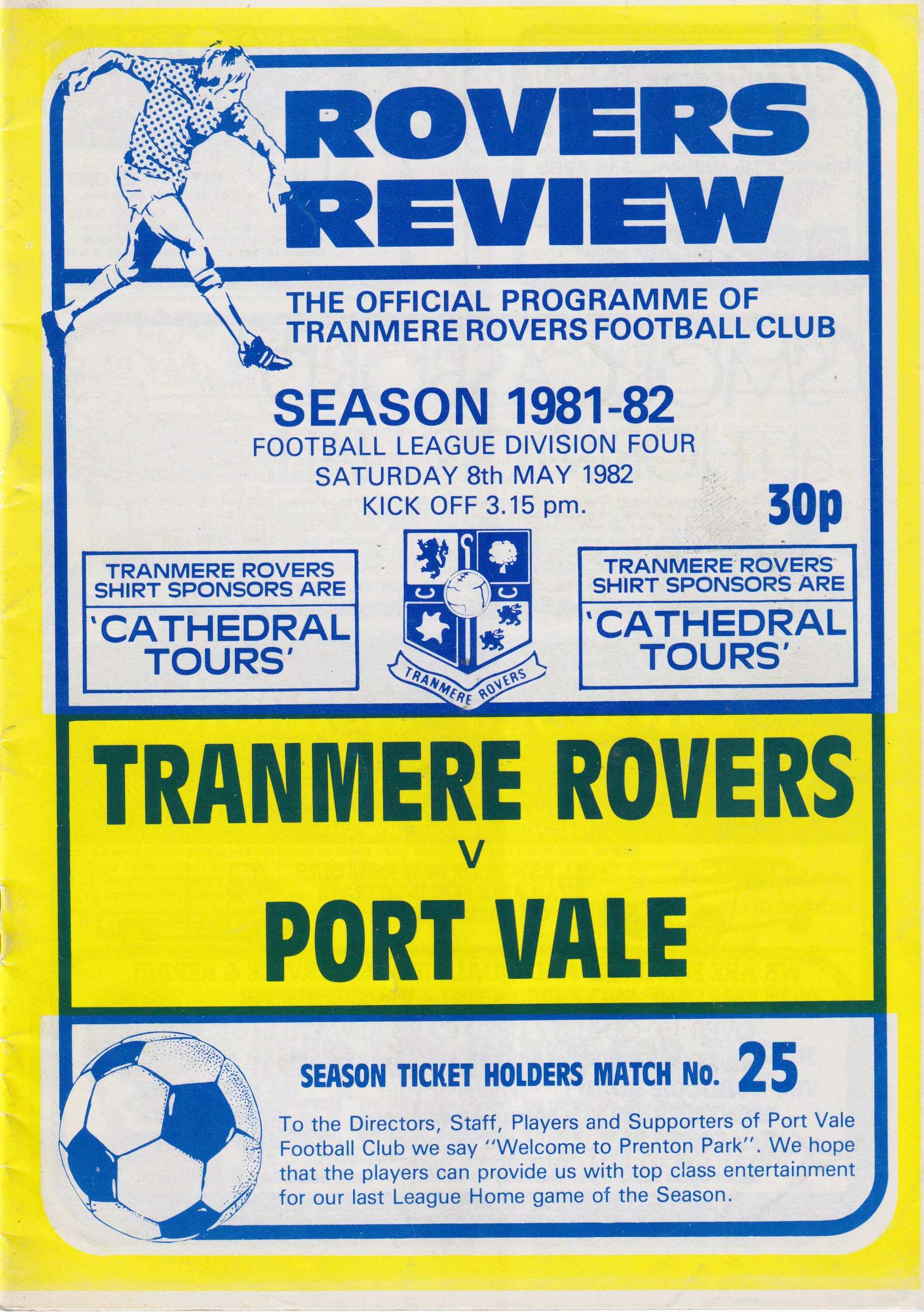 Match Programme for 08/05/1982