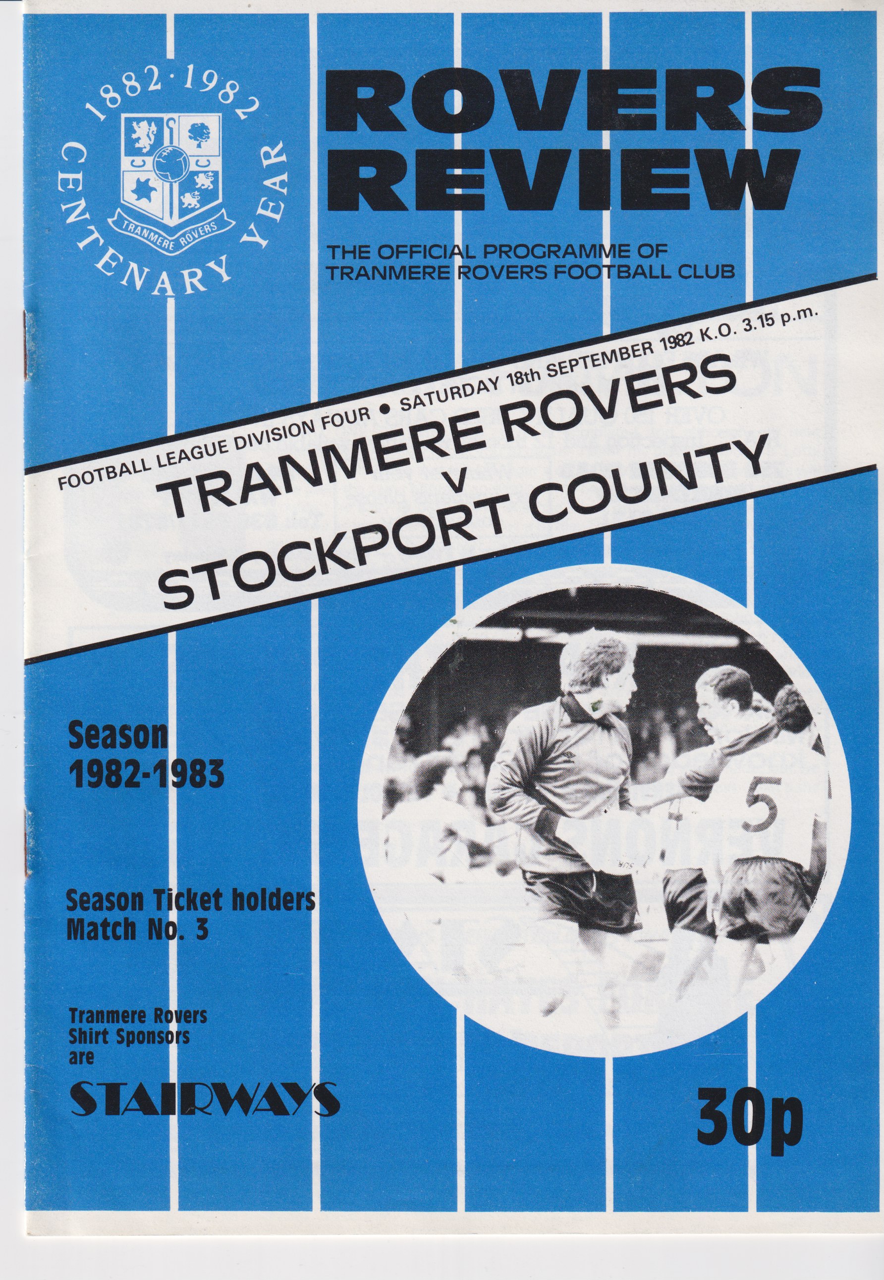 Match Programme for 18/09/1982