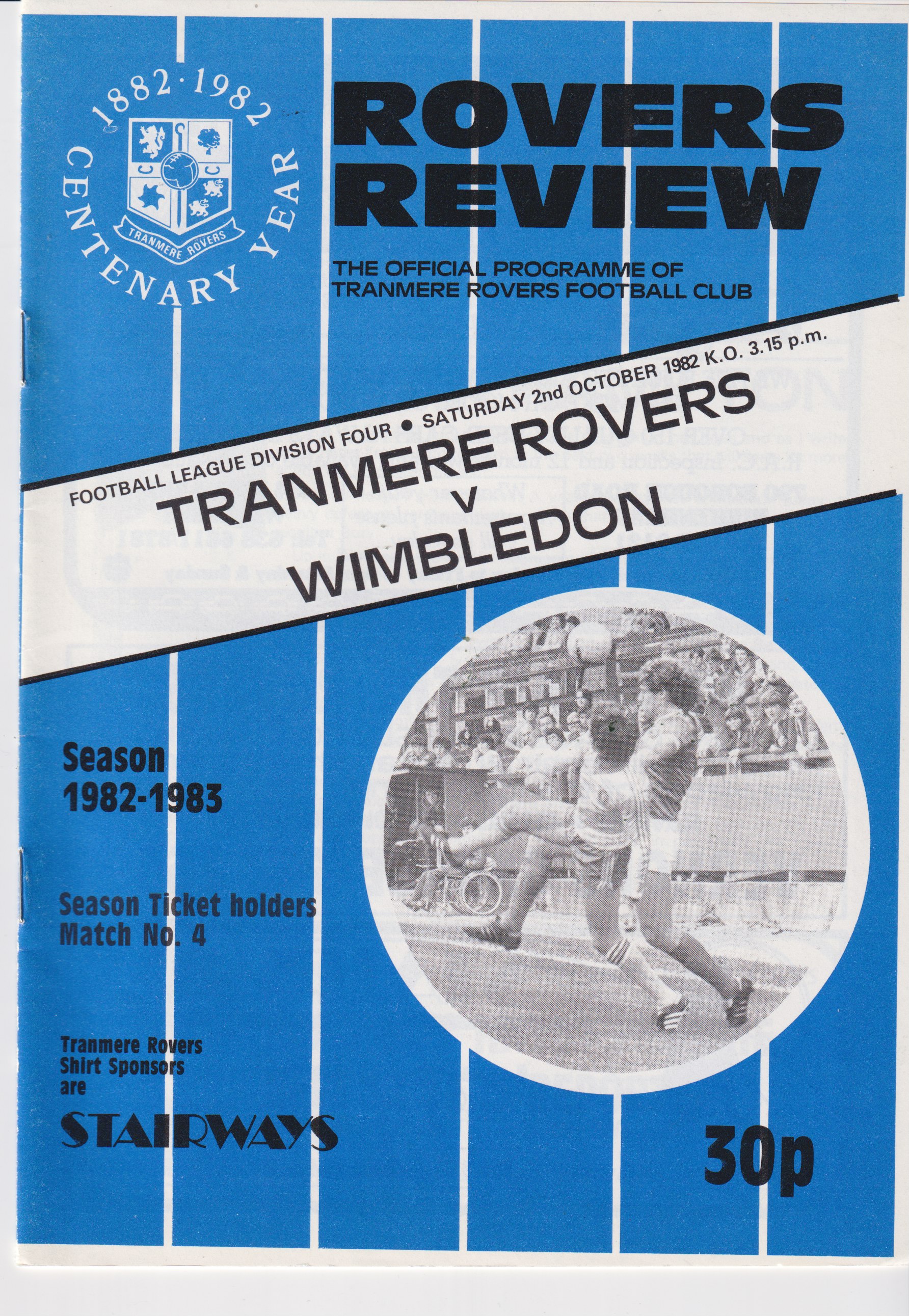 Match Programme for 02/10/1982