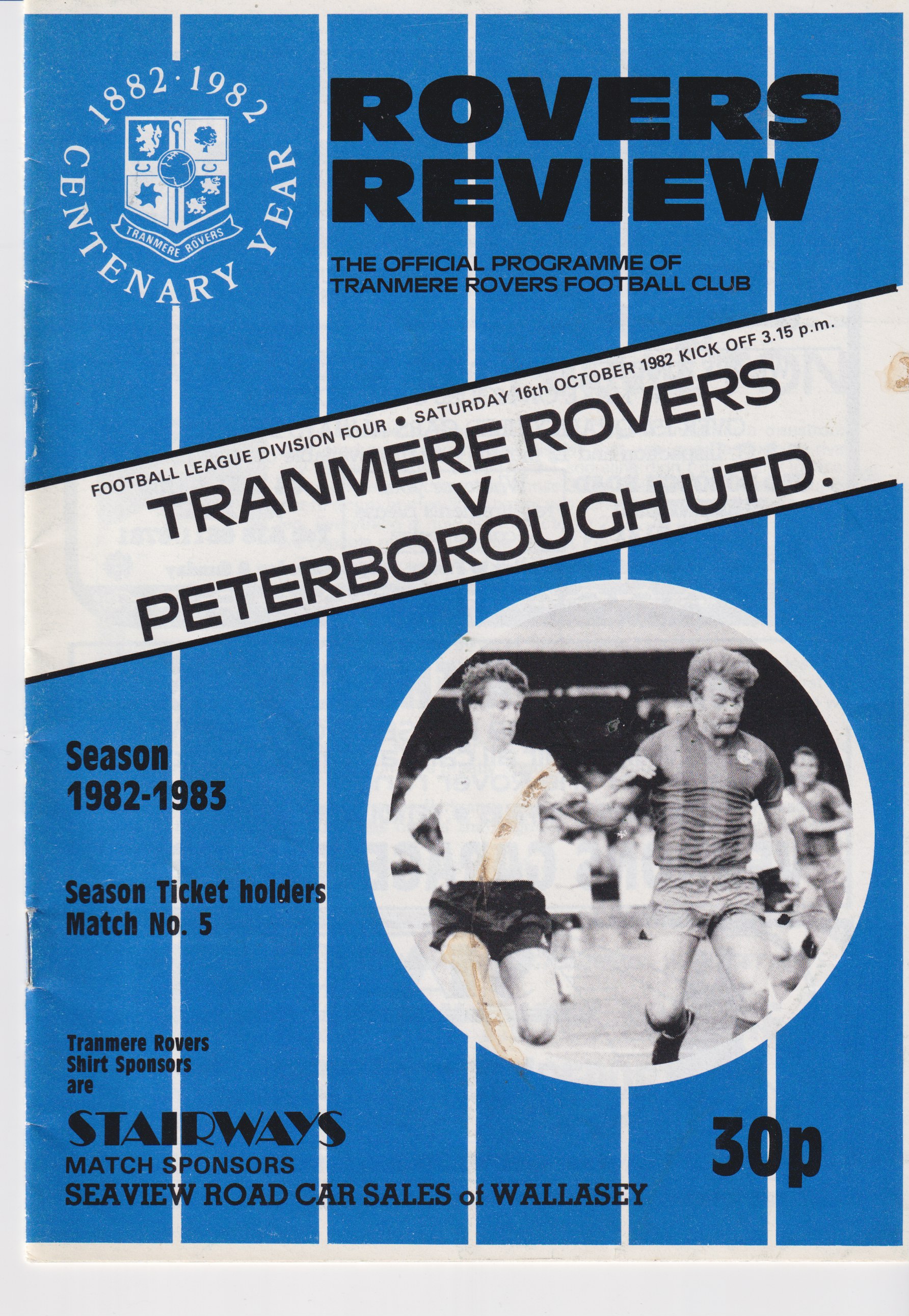 Match Programme for 16/10/1982