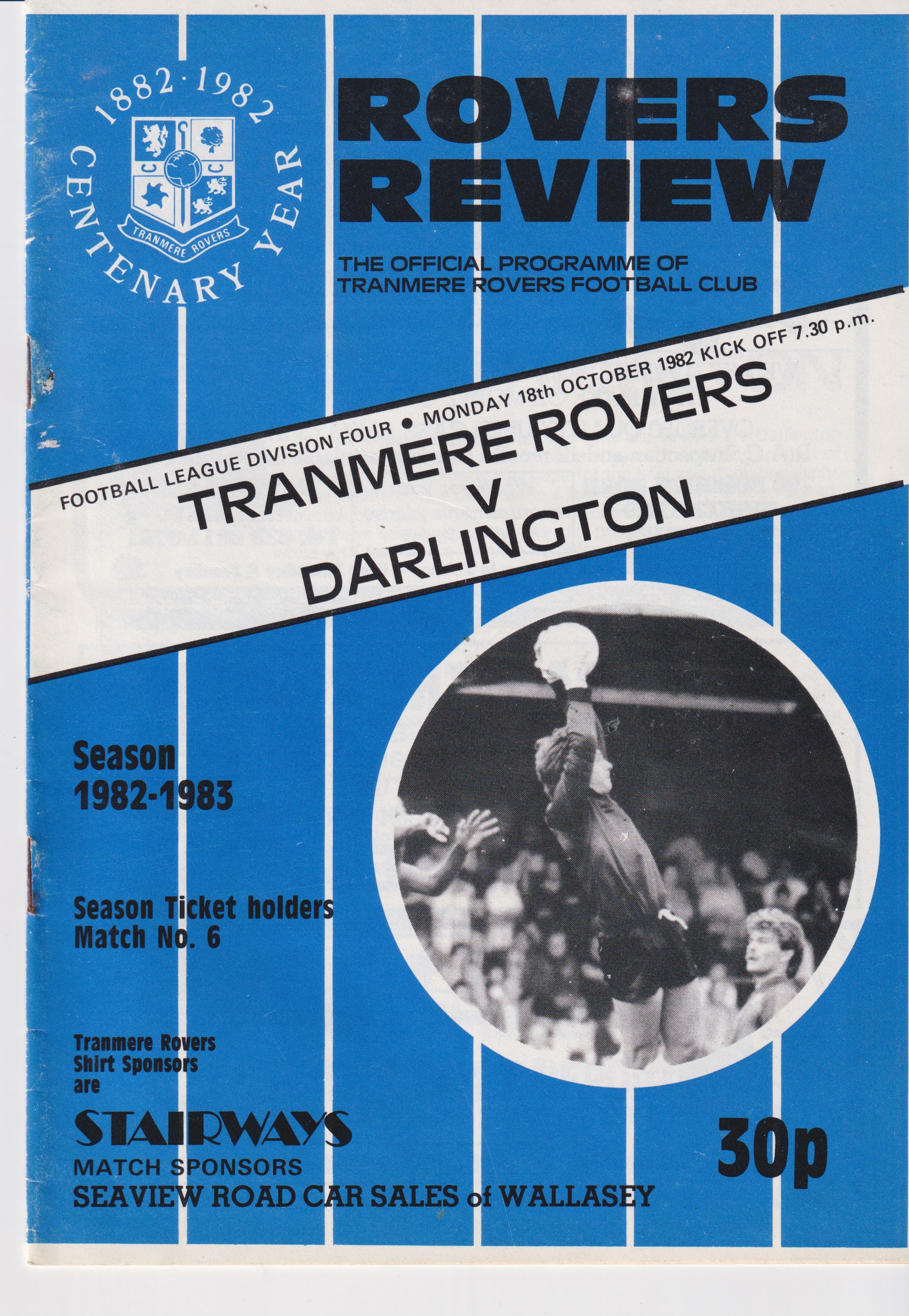 Match Programme for 18/10/1982